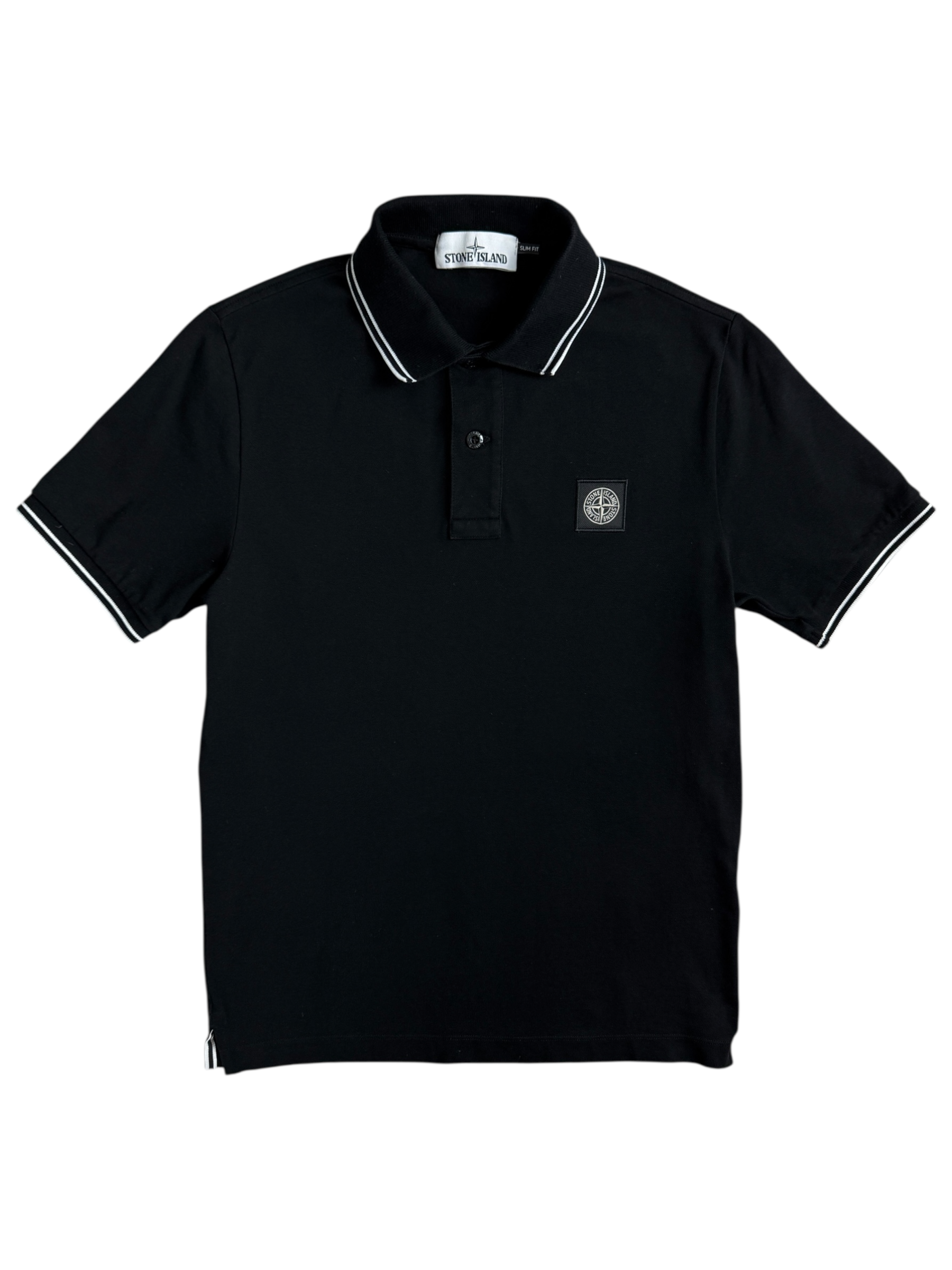 Polo Stone Island noir taille S - Vue de face