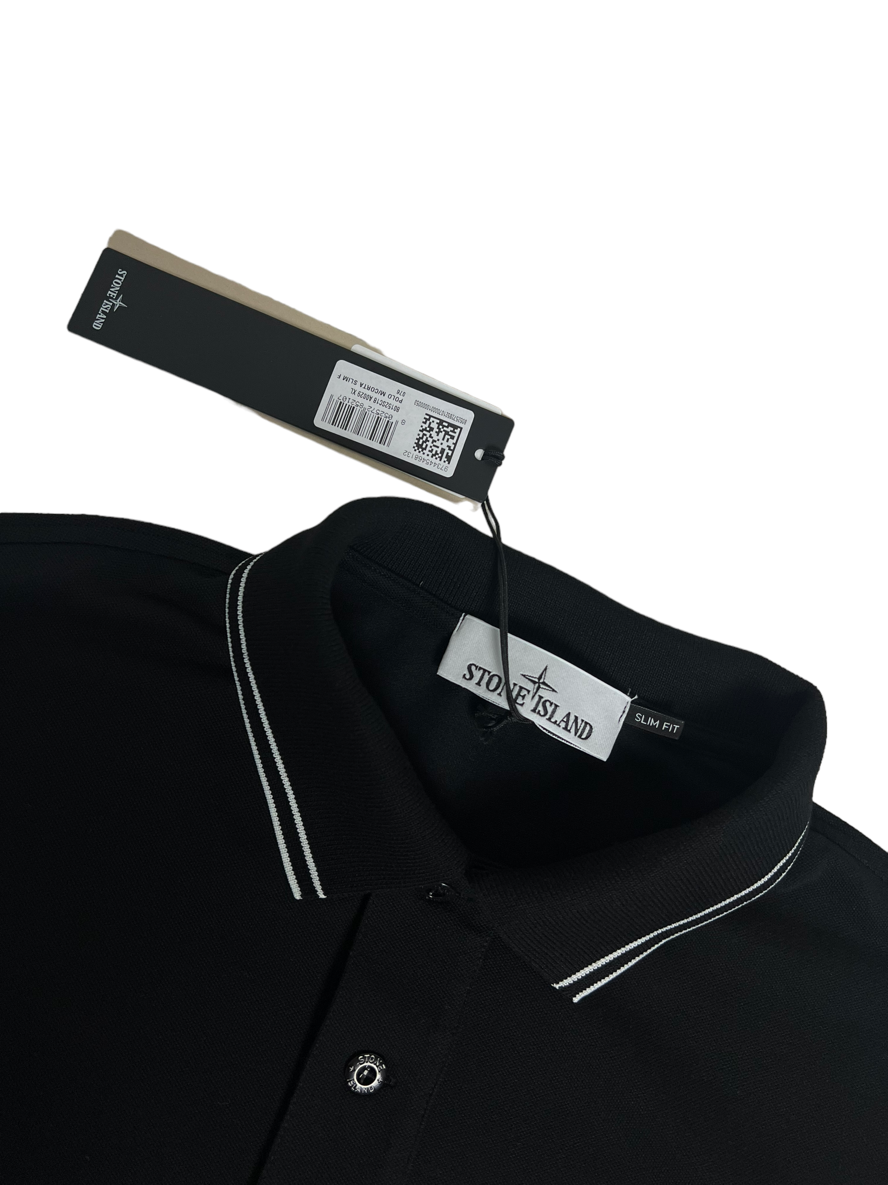 Polo Stone Island noir taille XL - Vue de dos