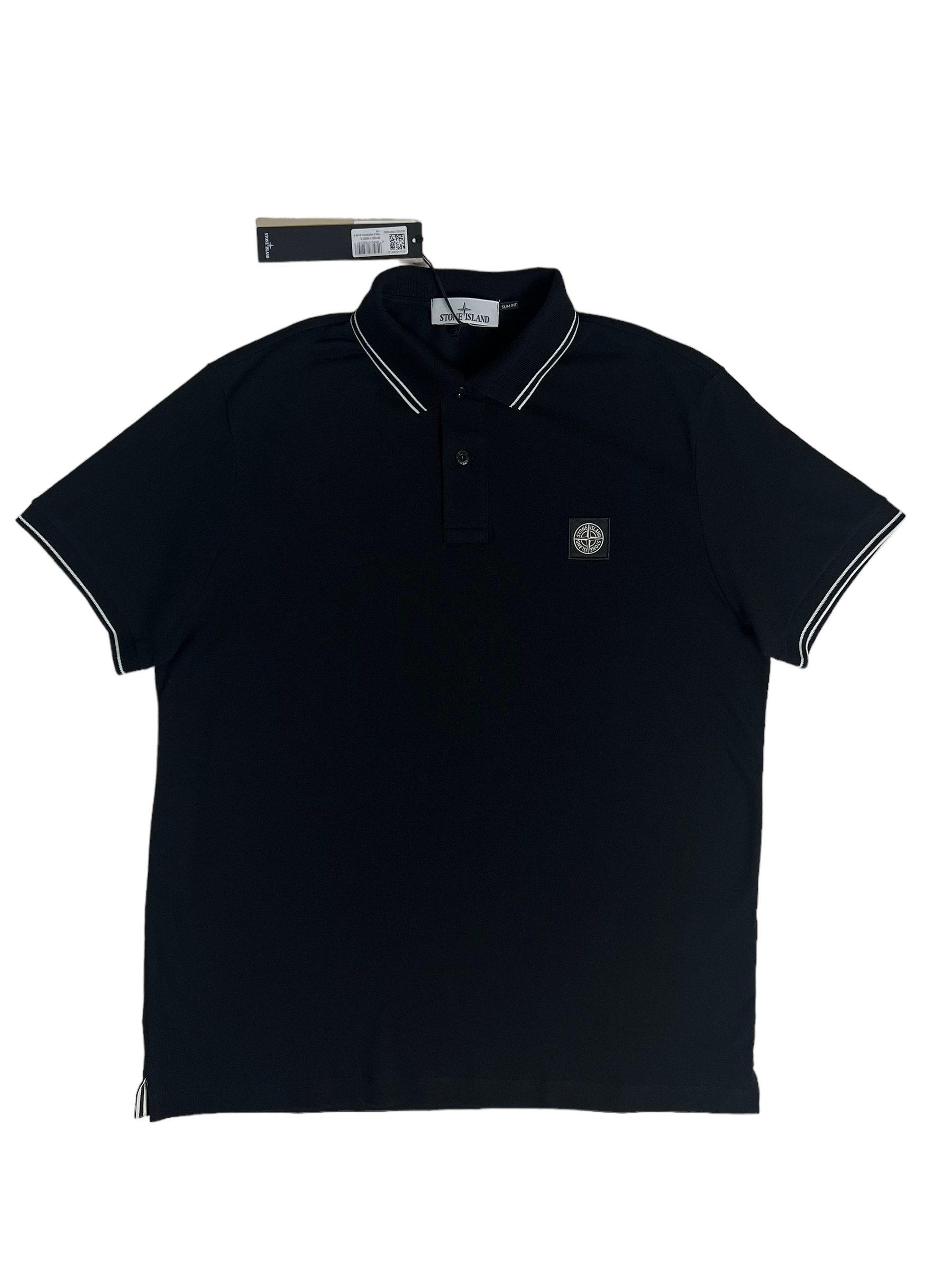 Polo Stone Island noir taille XL - Vue de face