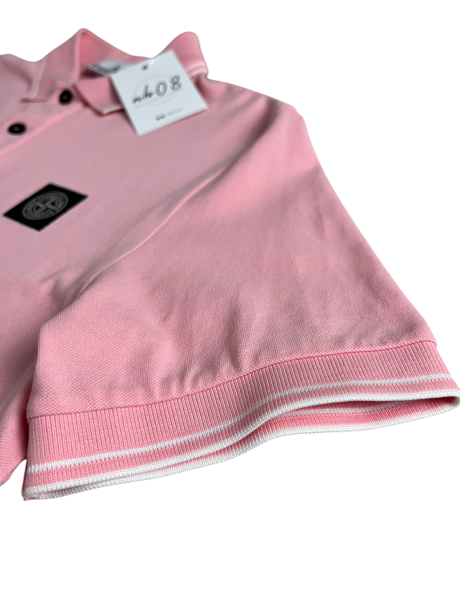 Polo Stone Island rose taille M - Détail