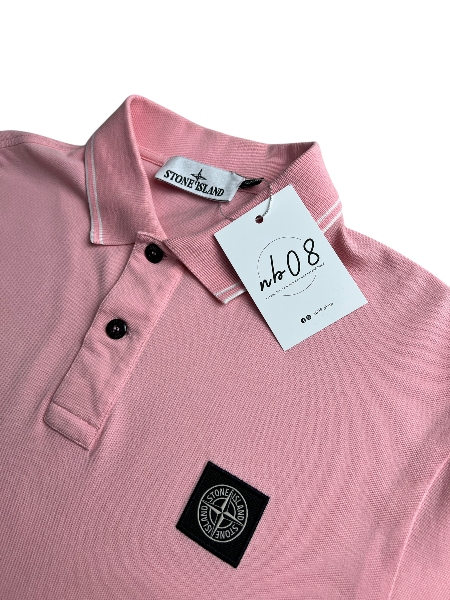 Polo Stone Island rose taille M - Vue de dos