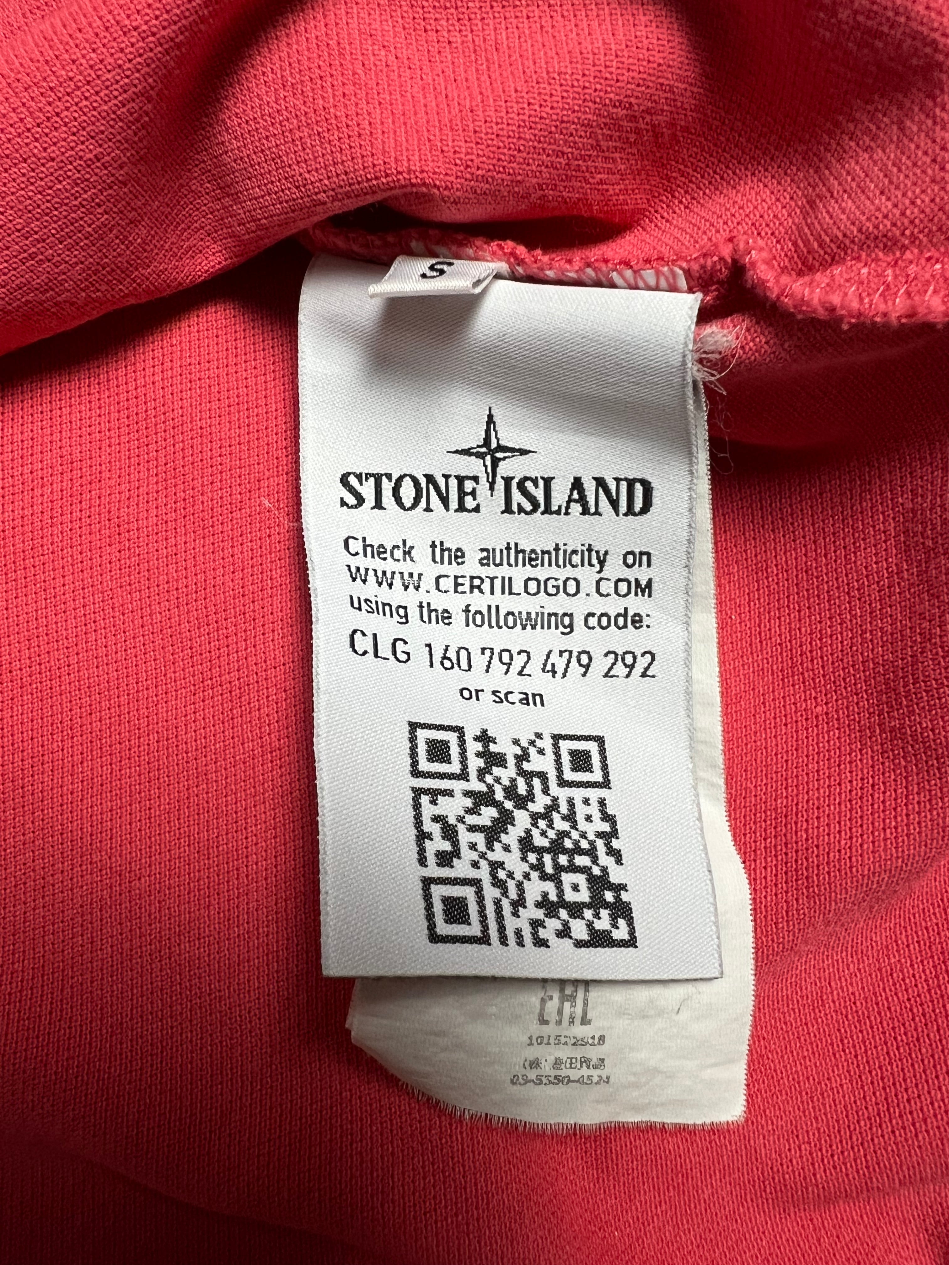 Polo Stone Island rose taille S - Détail