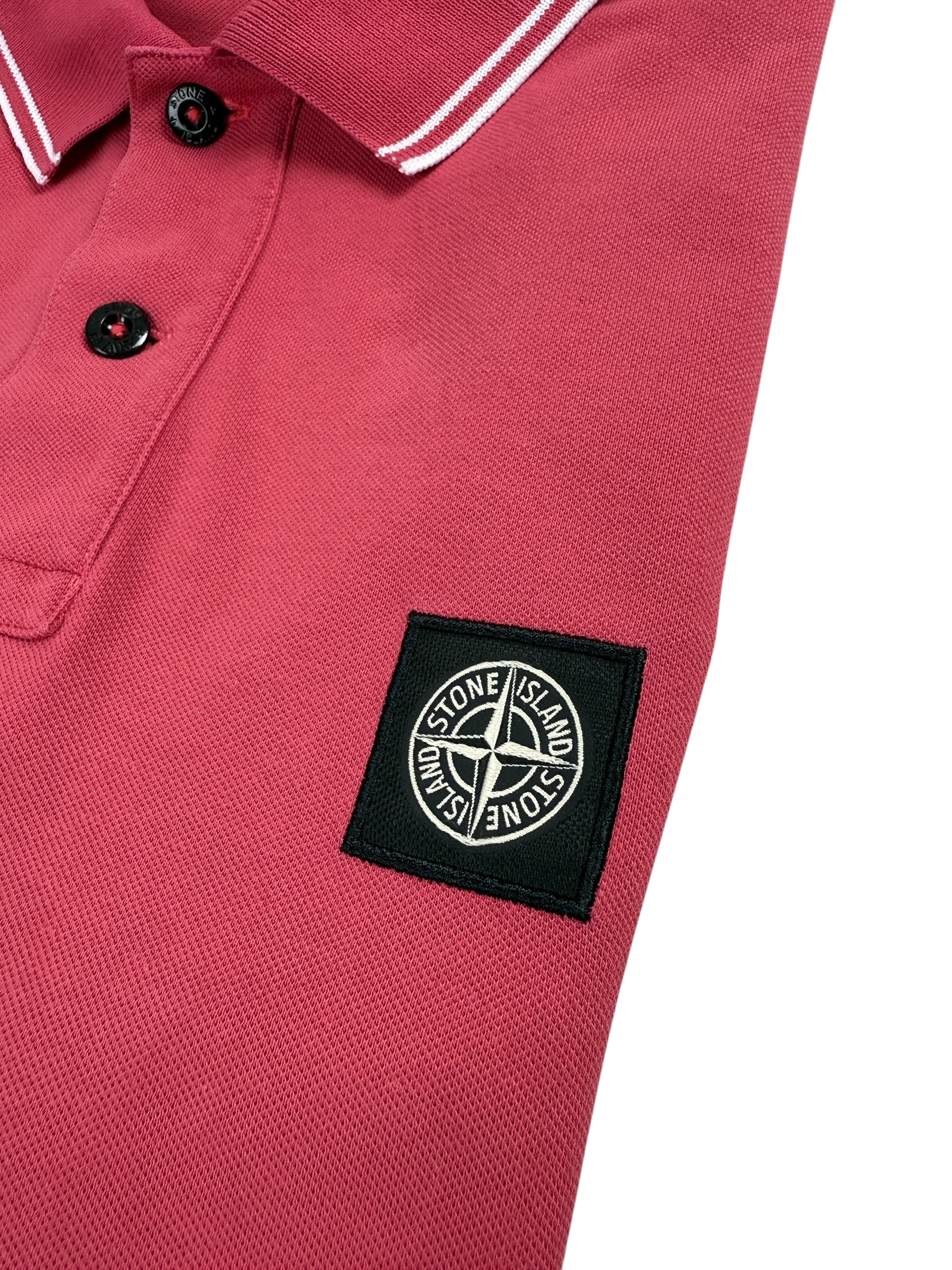 Polo Stone Island rose taille S - Détail