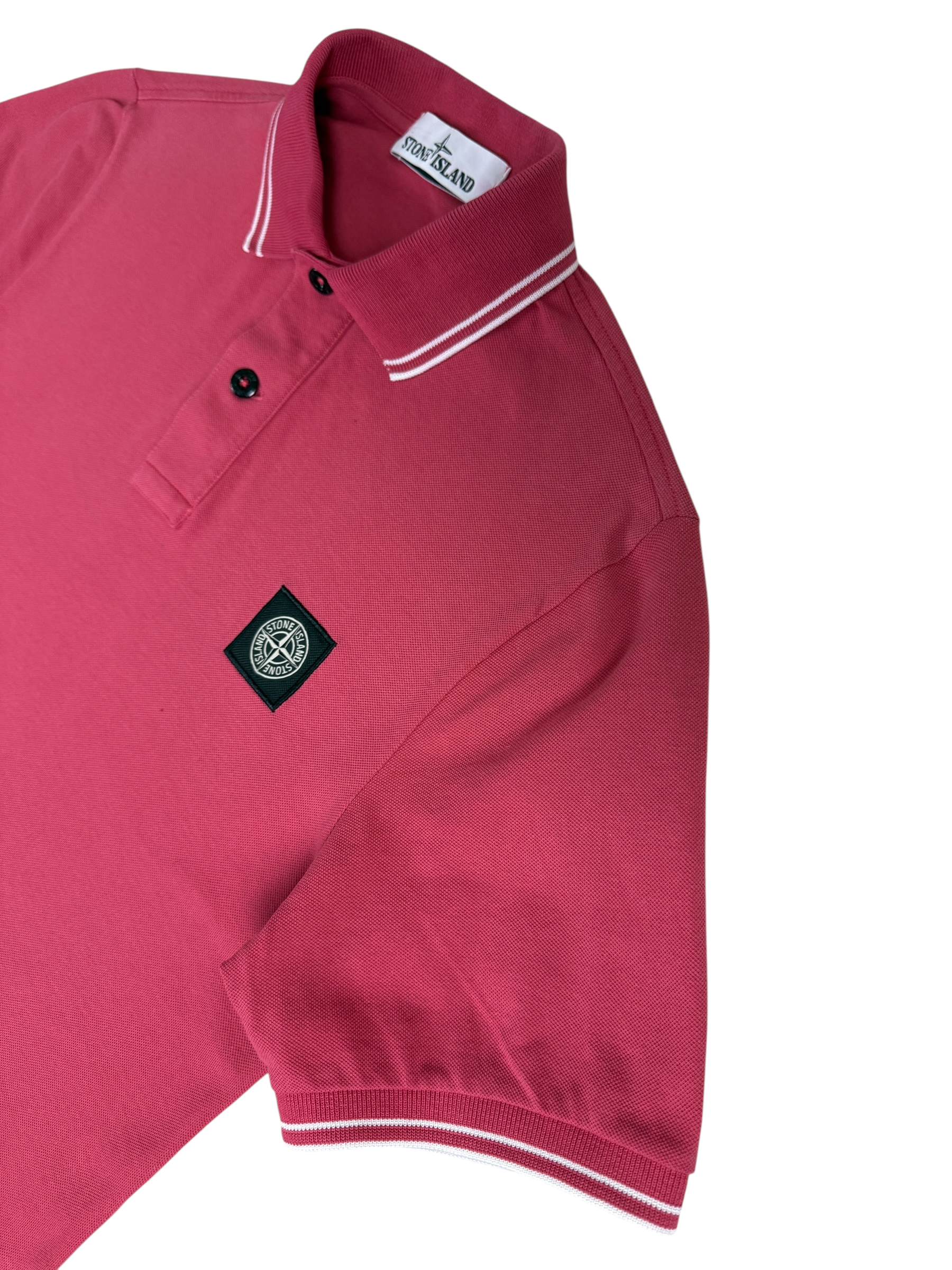 Polo Stone Island rose taille S - Vue côté