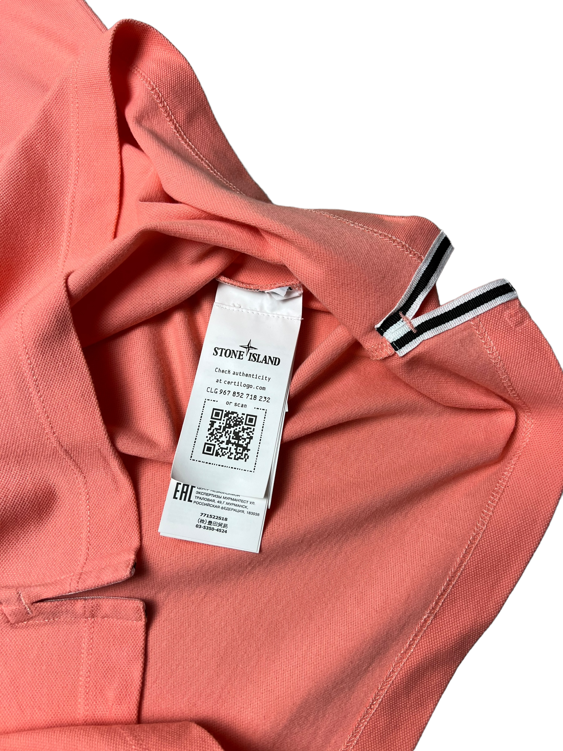 Polo Stone Island rose taille S - Vue de dos