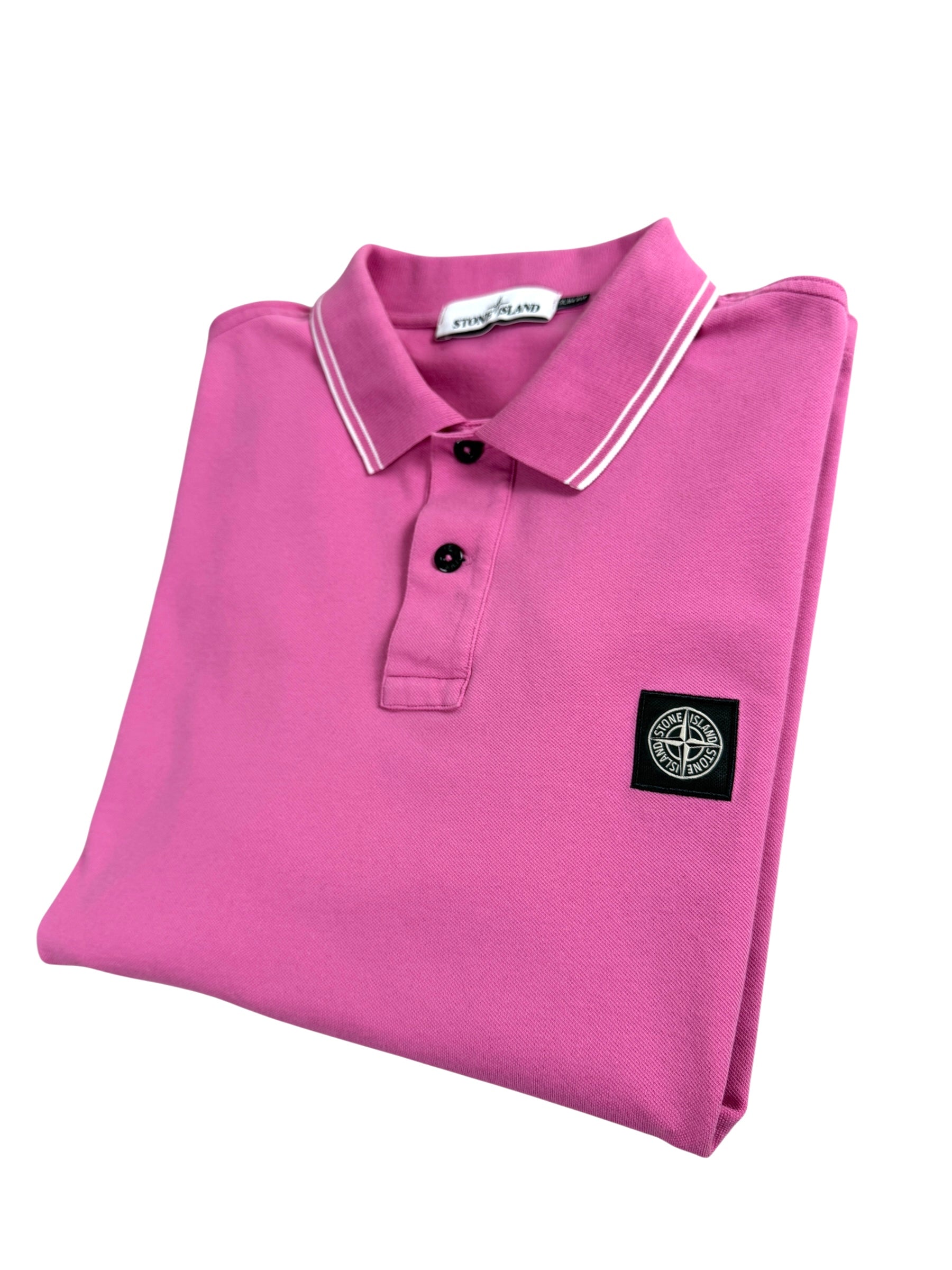 Polo Stone Island rose taille XL - Vue de dos