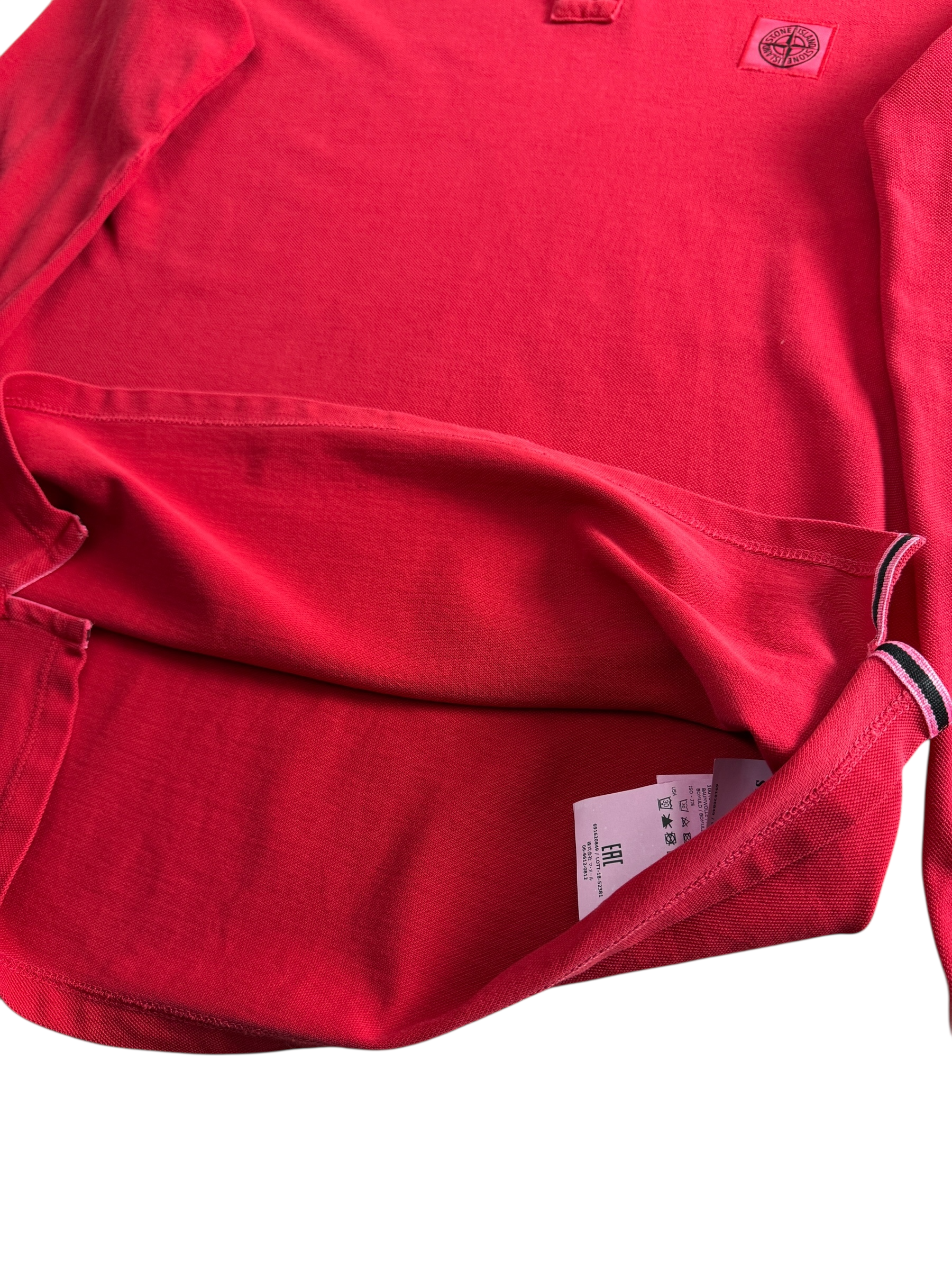 Polo Stone Island rouge taille XS - Détail
