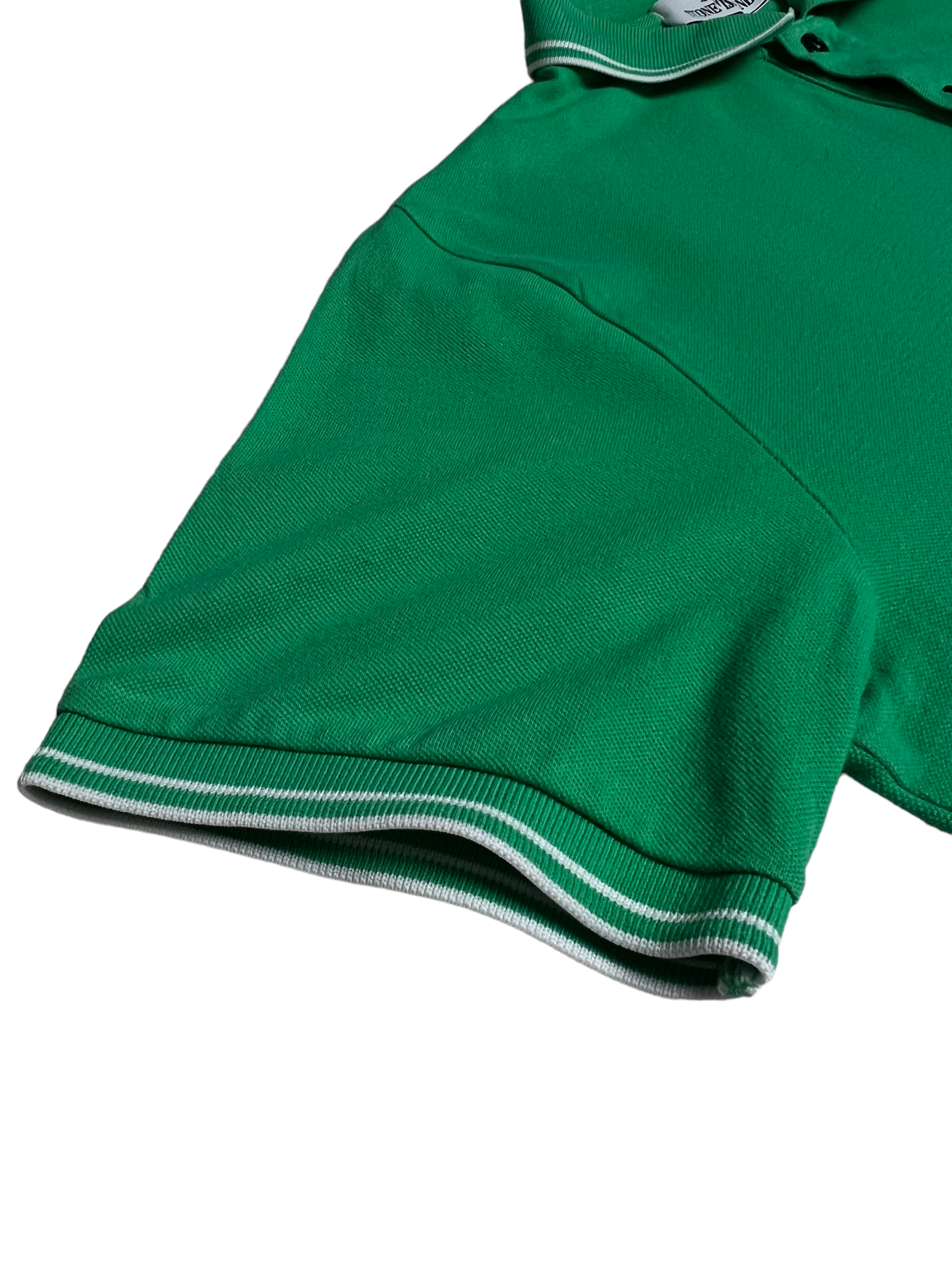 Polo Stone Island vert taille M - Logo et étiquette