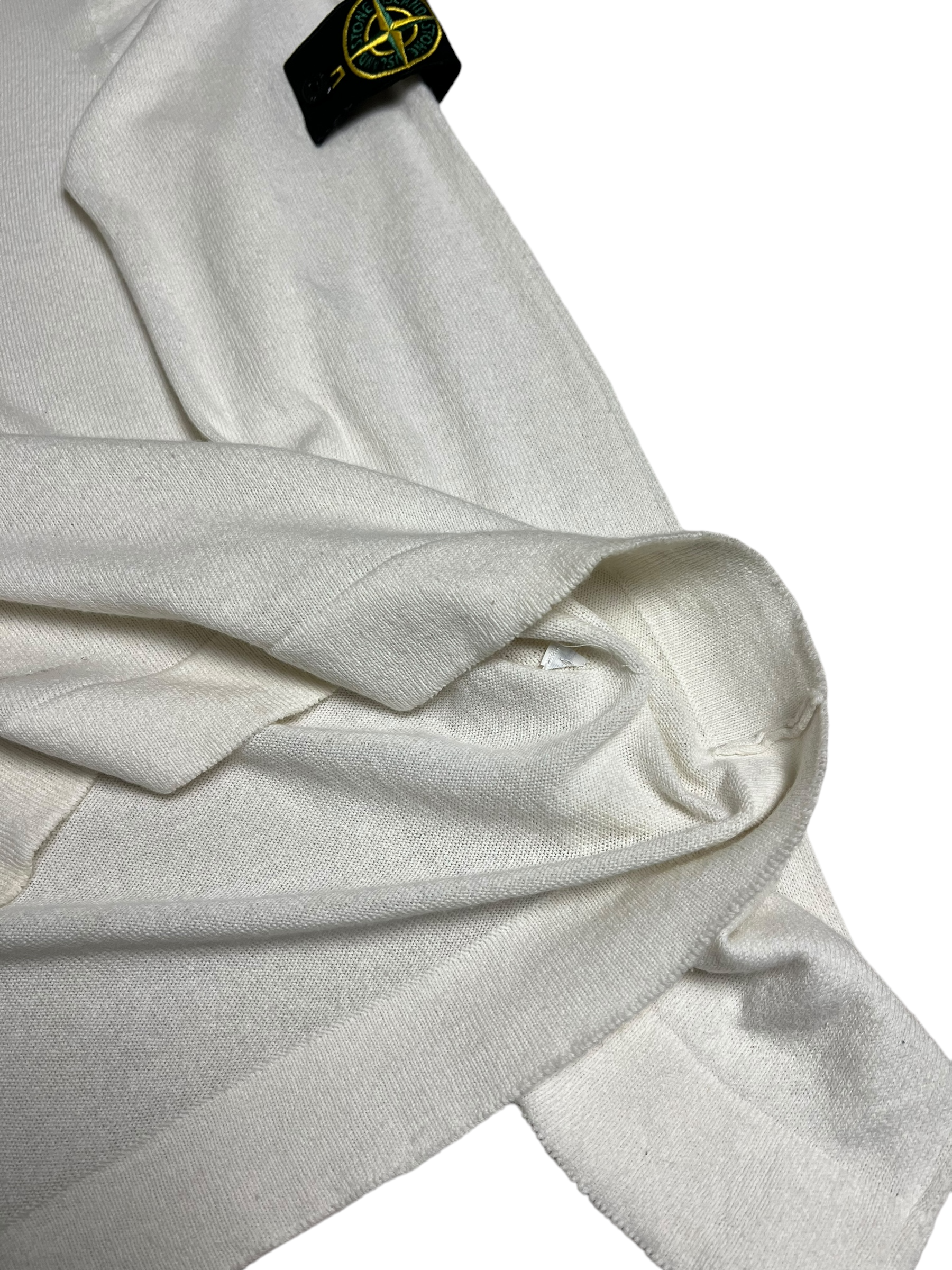 Pull Stone Island blanc taille L - Vue côté