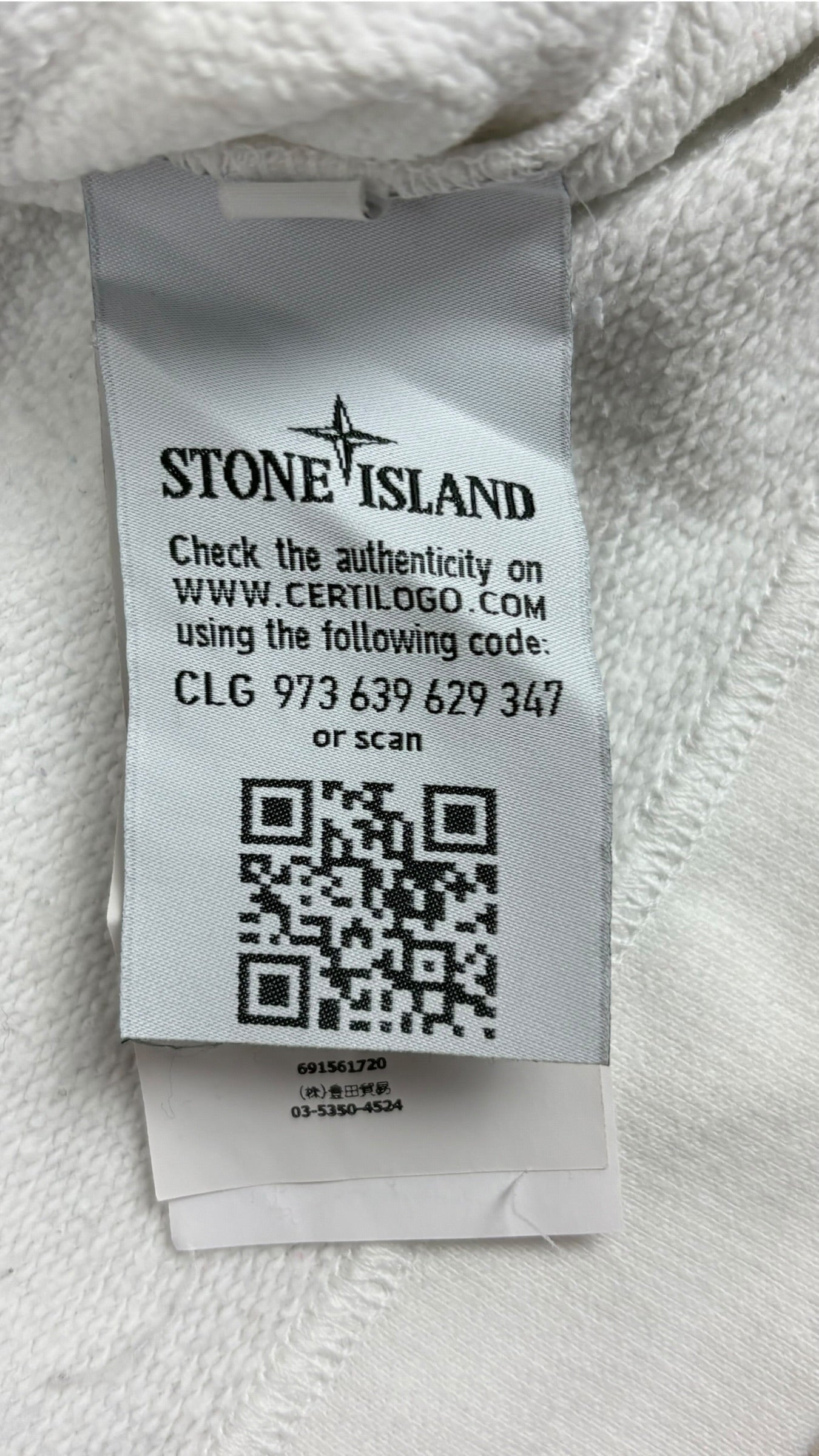 Pull Stone Island blanc taille S - Vue côté