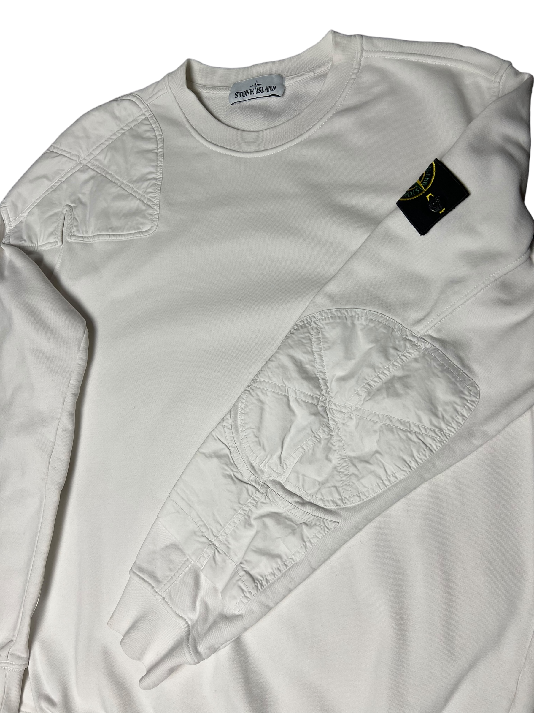 Pull Stone Island blanc taille XL - Vue côté