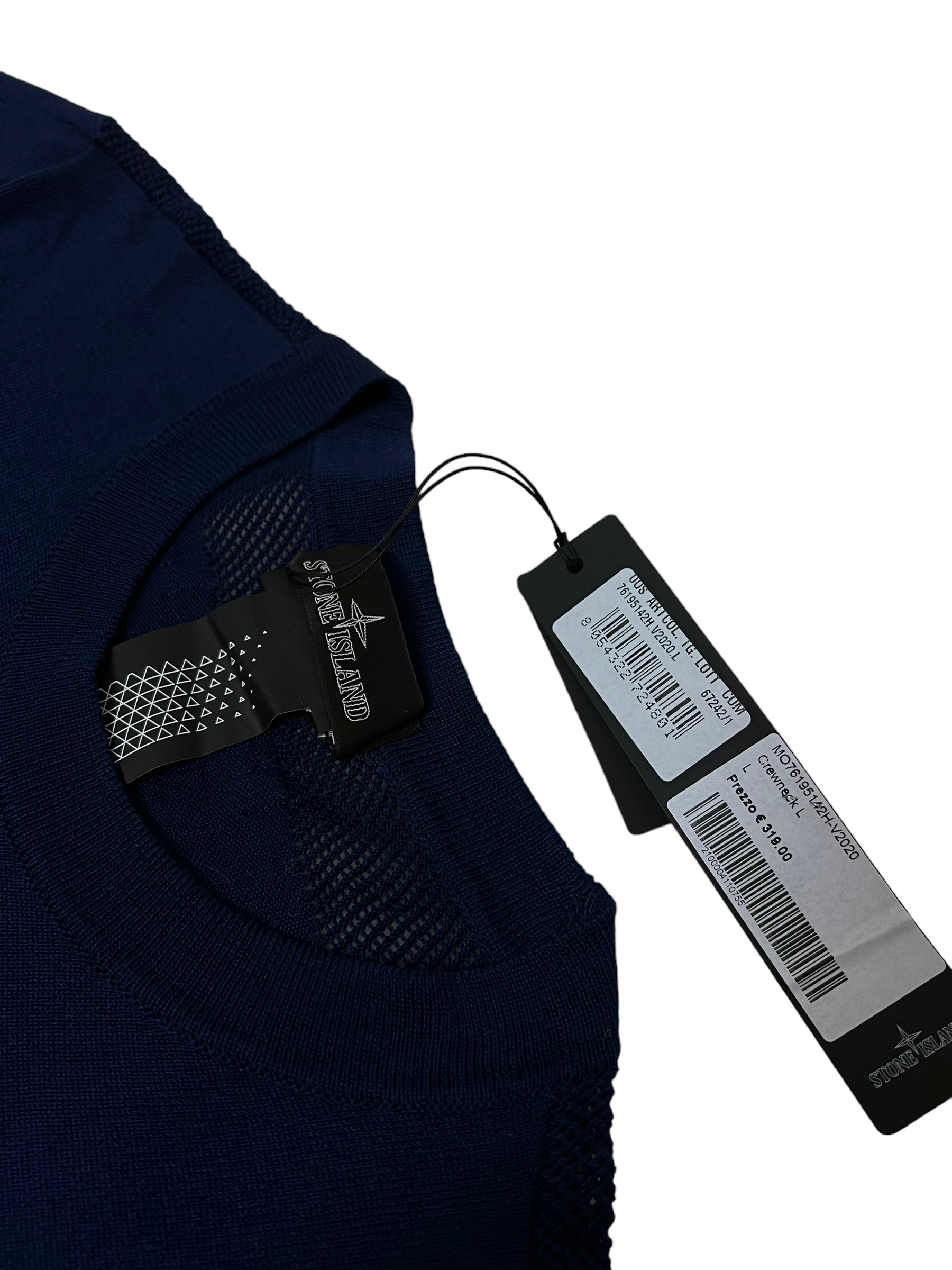 Pull Stone Island bleu marine taille L - Détail