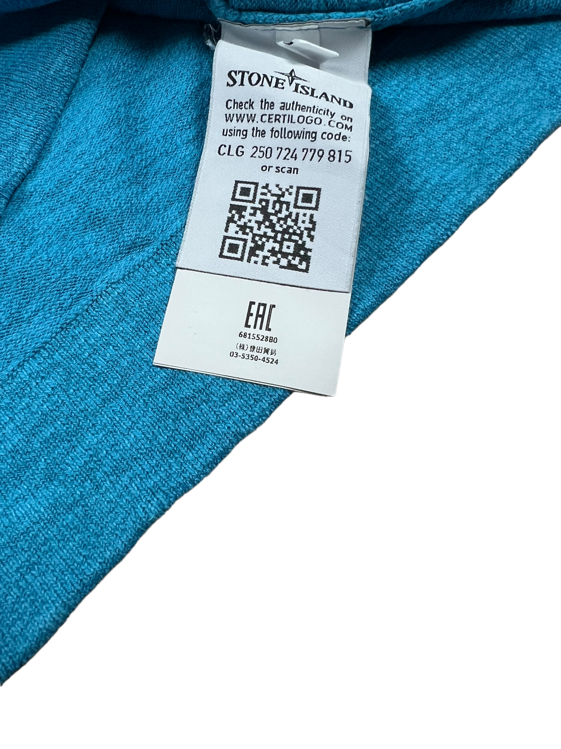 Pull Stone Island bleu taille M - Vue côté