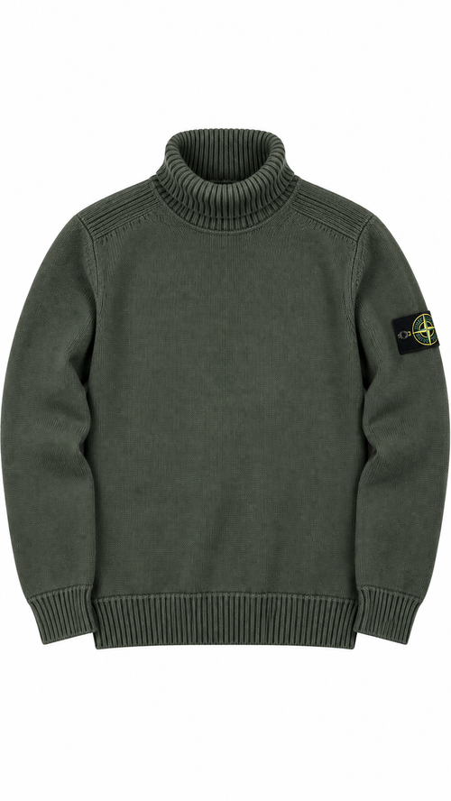 Pull Col Roulé Stone Island - Kaki - Taille L