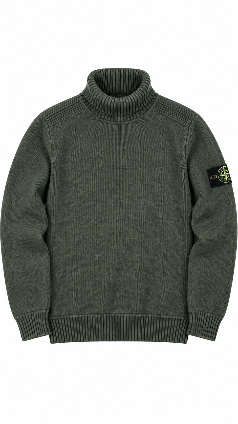 Pull Col Roulé Stone Island kaki taille L, seconde main authentifiée NB08 — vue 1