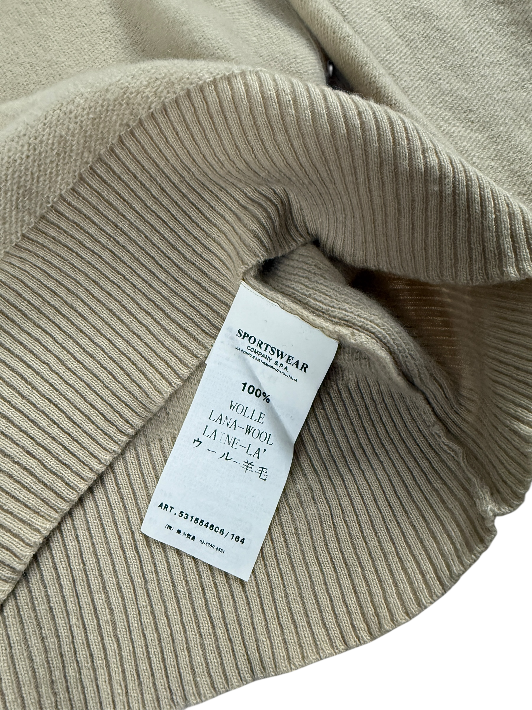Pull Stone Island crème taille L - Logo et étiquette