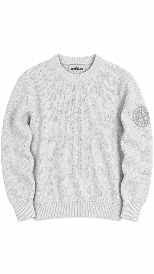 Pull en Maille Éponge Stone Island - Blanc - Taille L