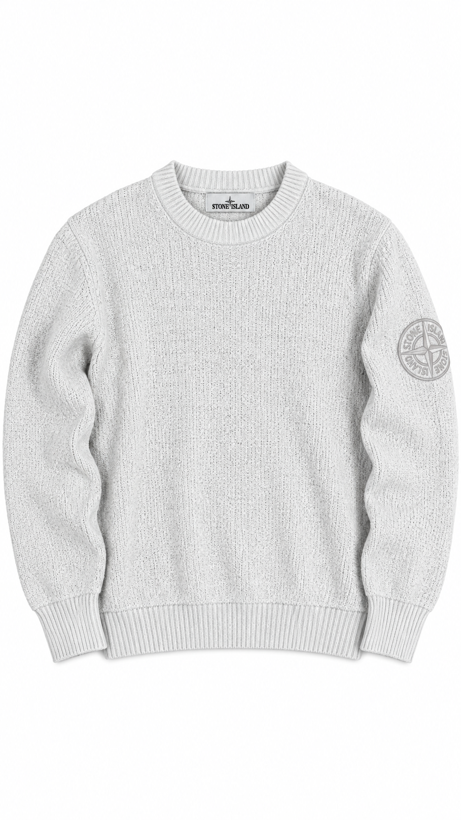 Pull en Maille Éponge Stone Island blanc taille L, seconde main authentifiée NB08 — vue 1
