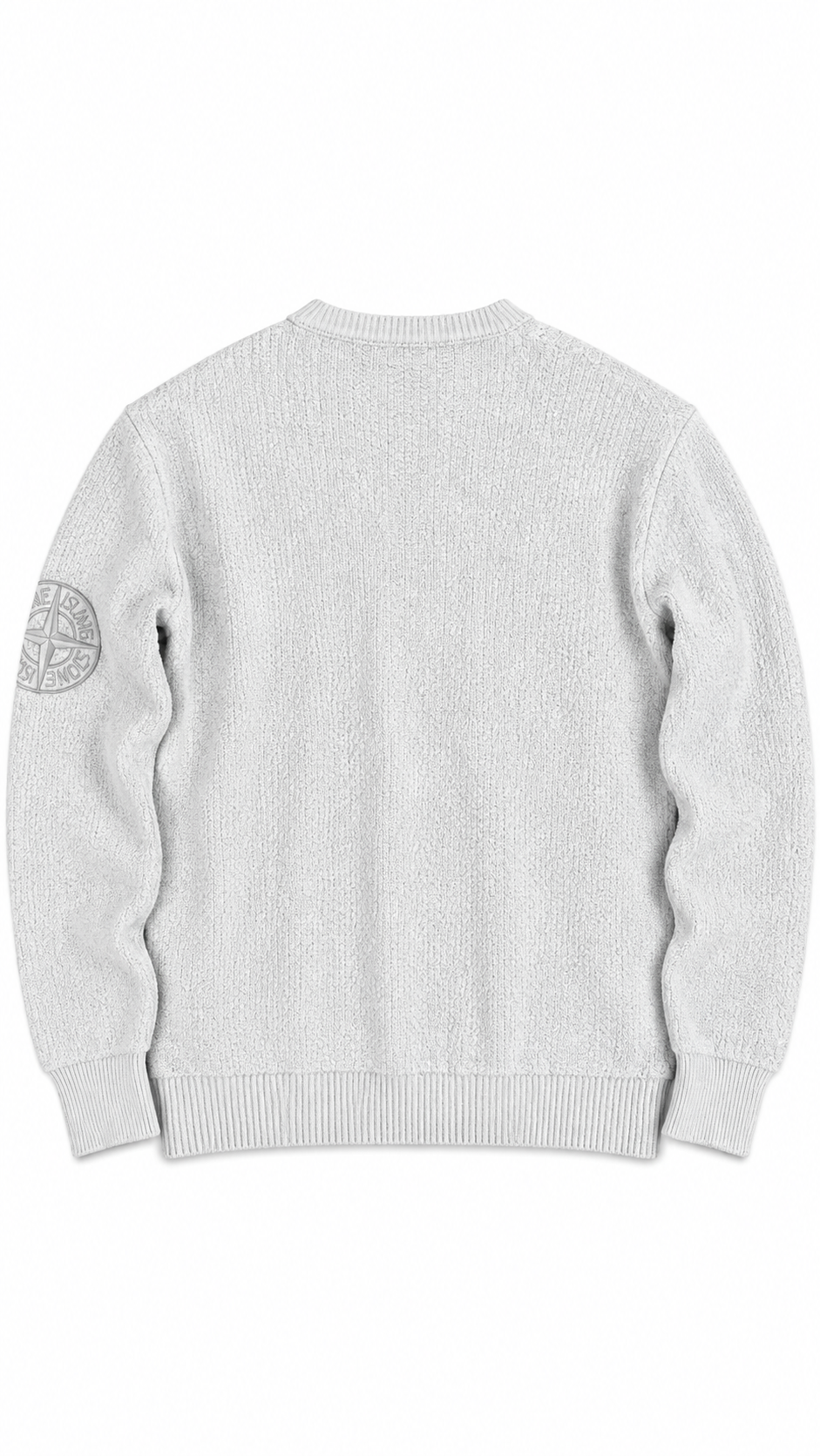 Pull en Maille Éponge Stone Island blanc, vue de dos — vue 2