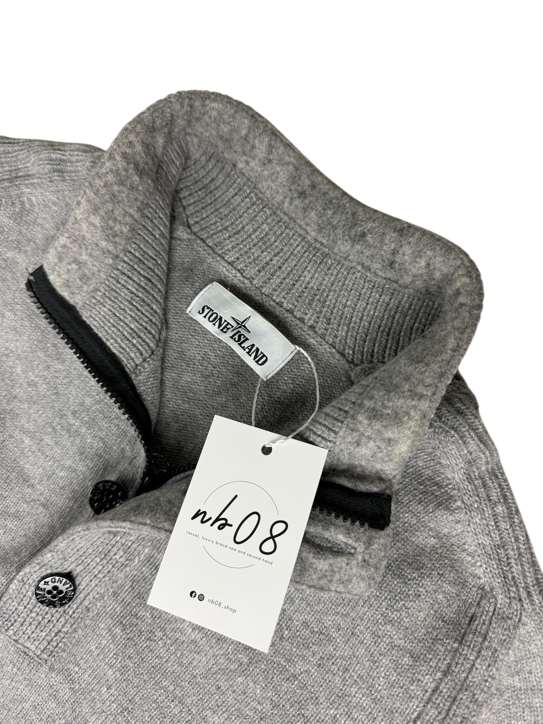 Pull Stone Island gris taille L - Détail