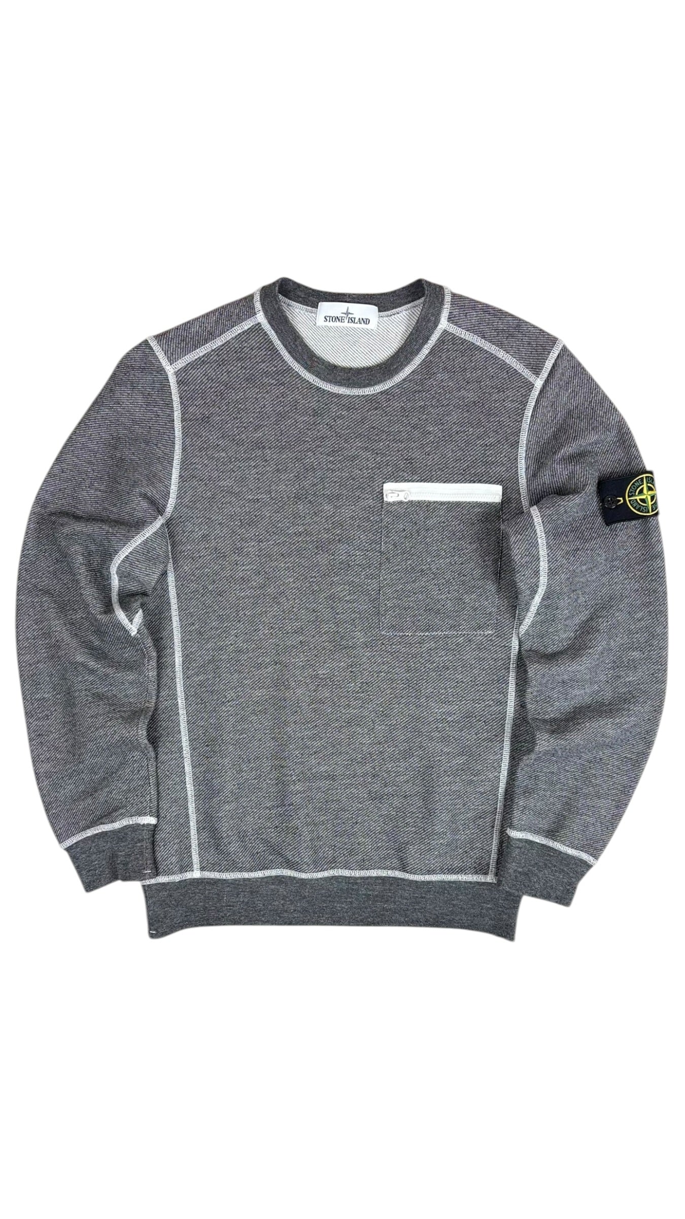 Pull Stone Island gris taille S - Vue de face