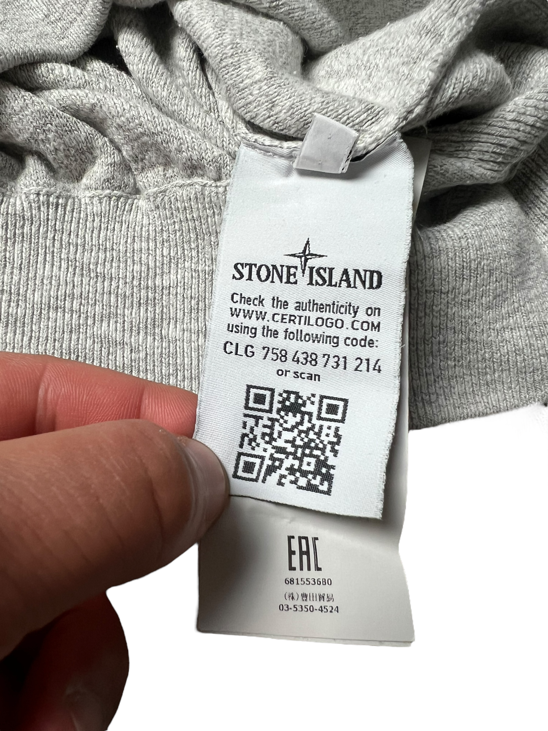 Pull Stone Island gris taille XL - Détail