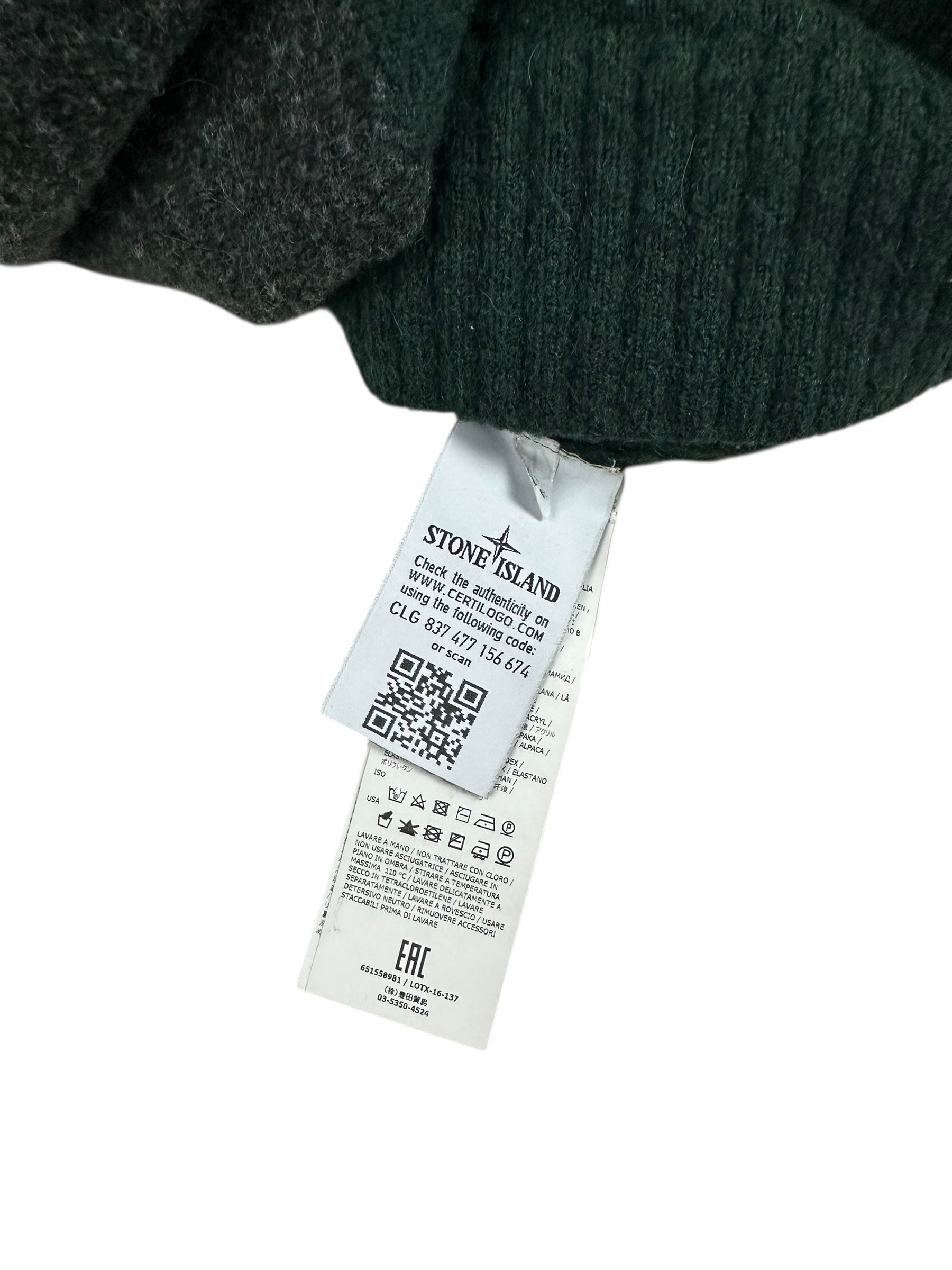 Pull Stone Island kaki / gris taille L - Logo et étiquette