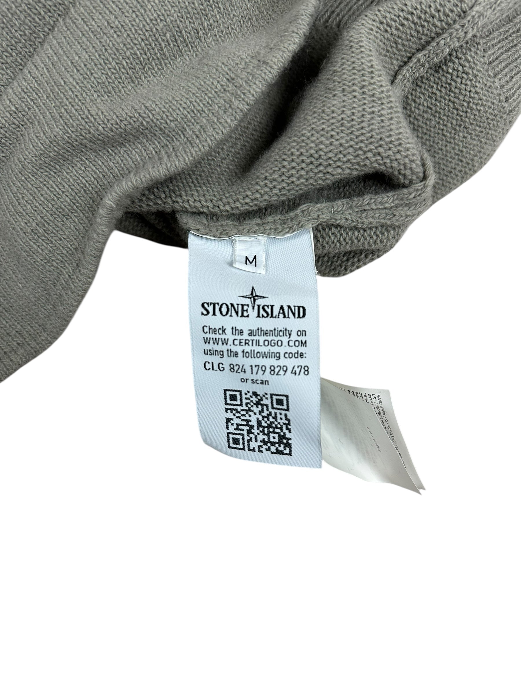 Pull Stone Island kaki taille M - Logo et étiquette