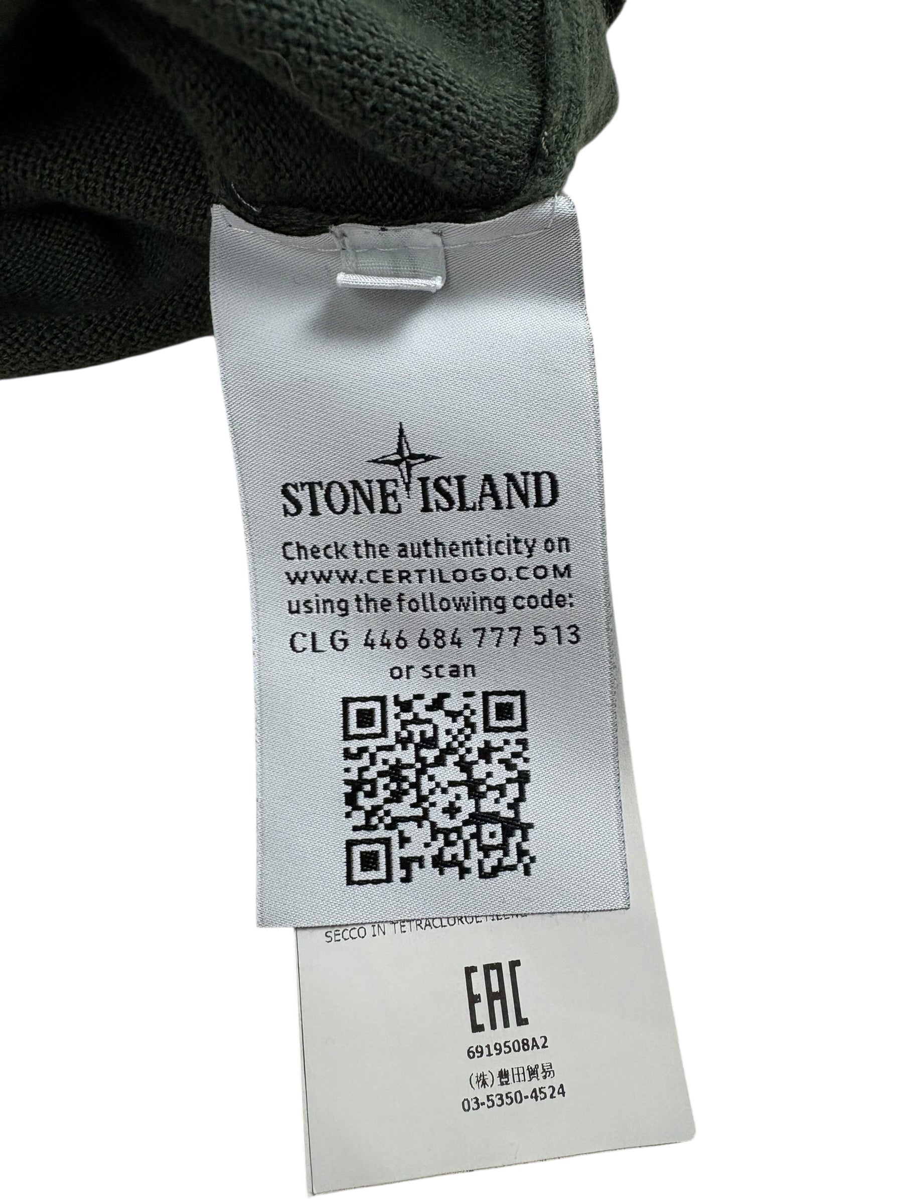 Pull Stone Island kaki taille M - Logo et étiquette