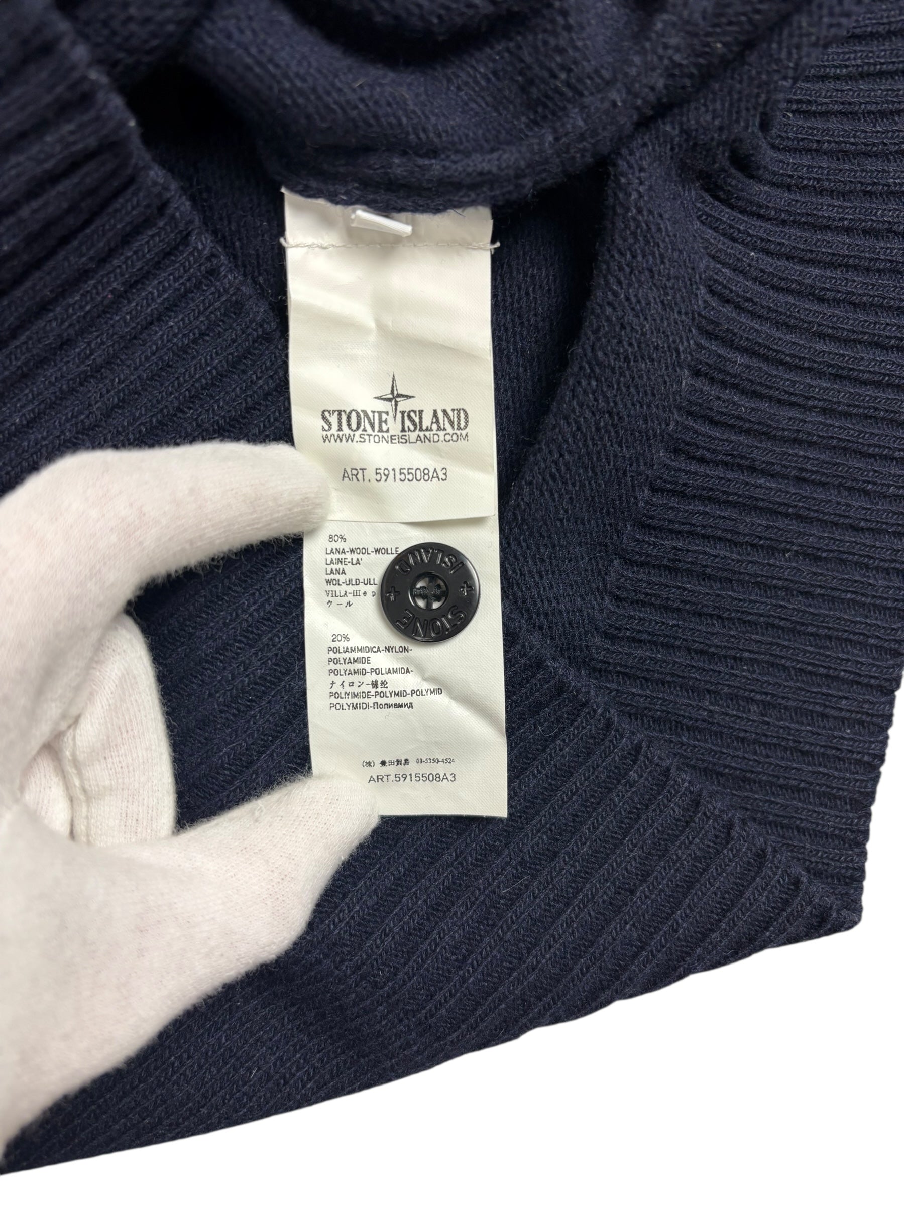 Pull Stone Island marine taille S - Logo et étiquette