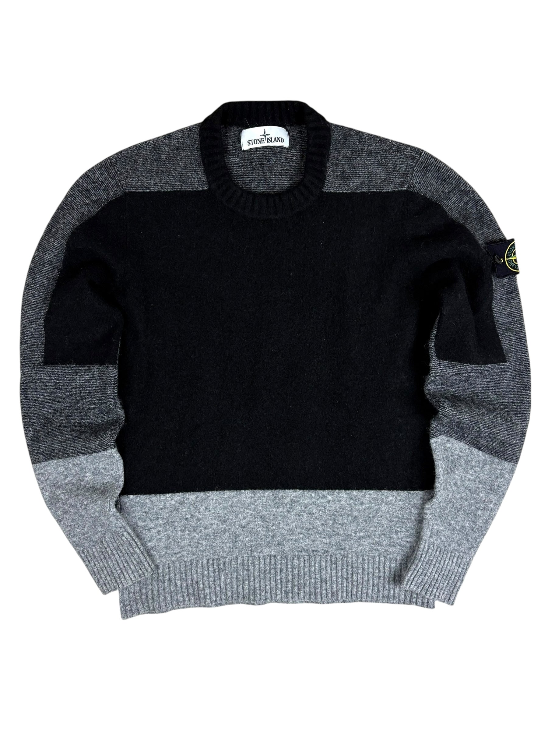 Pull Stone Island noir / gris taille M - Vue de face