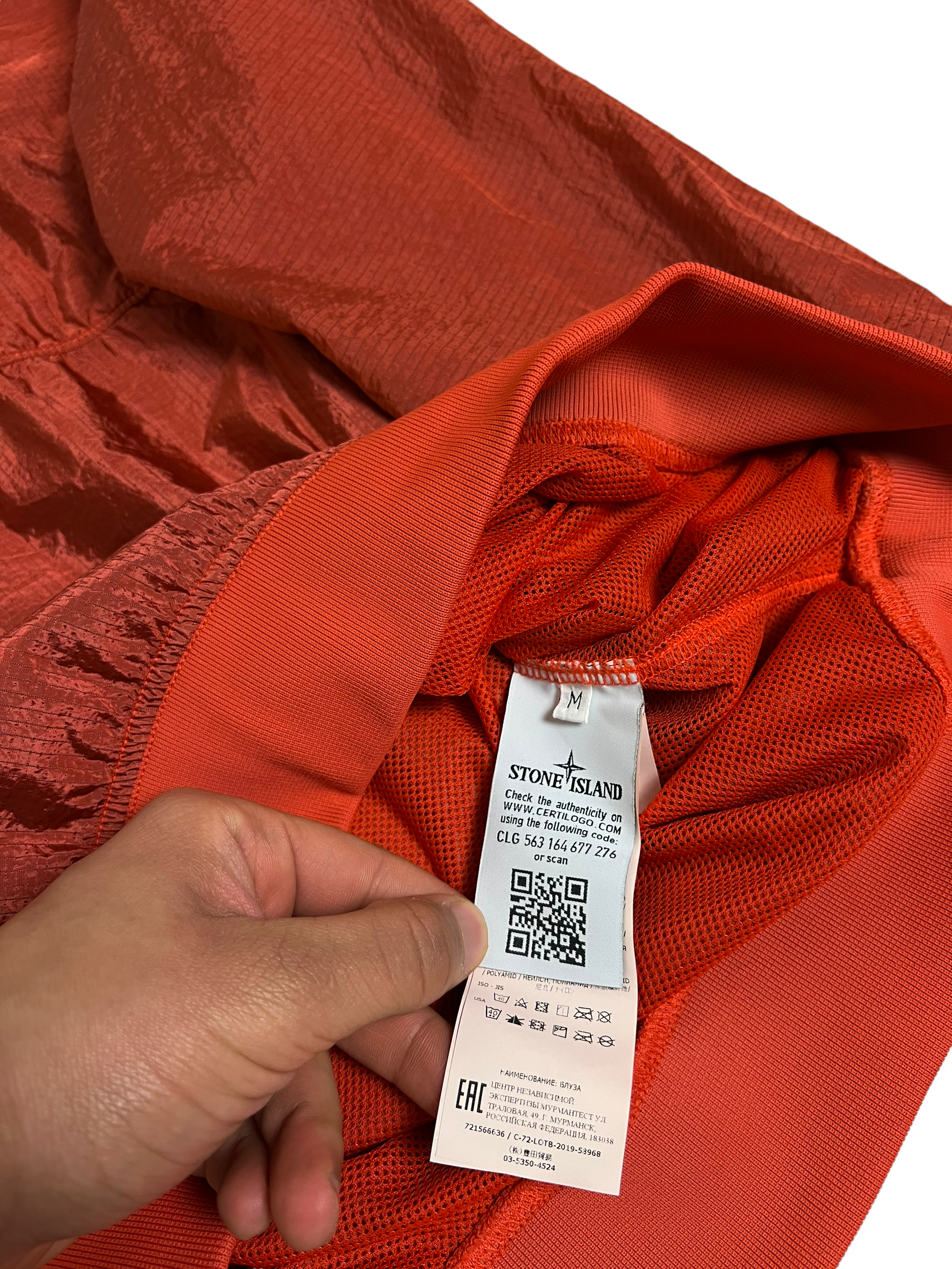Pull Stone Island orange taille M - Détail