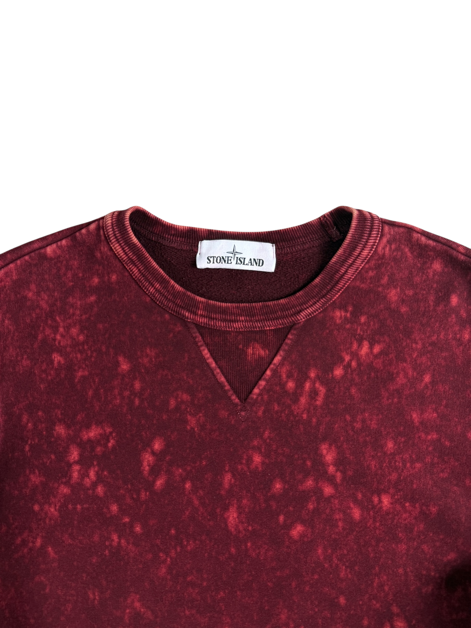 Pull Stone Island rouge taille M - Détail