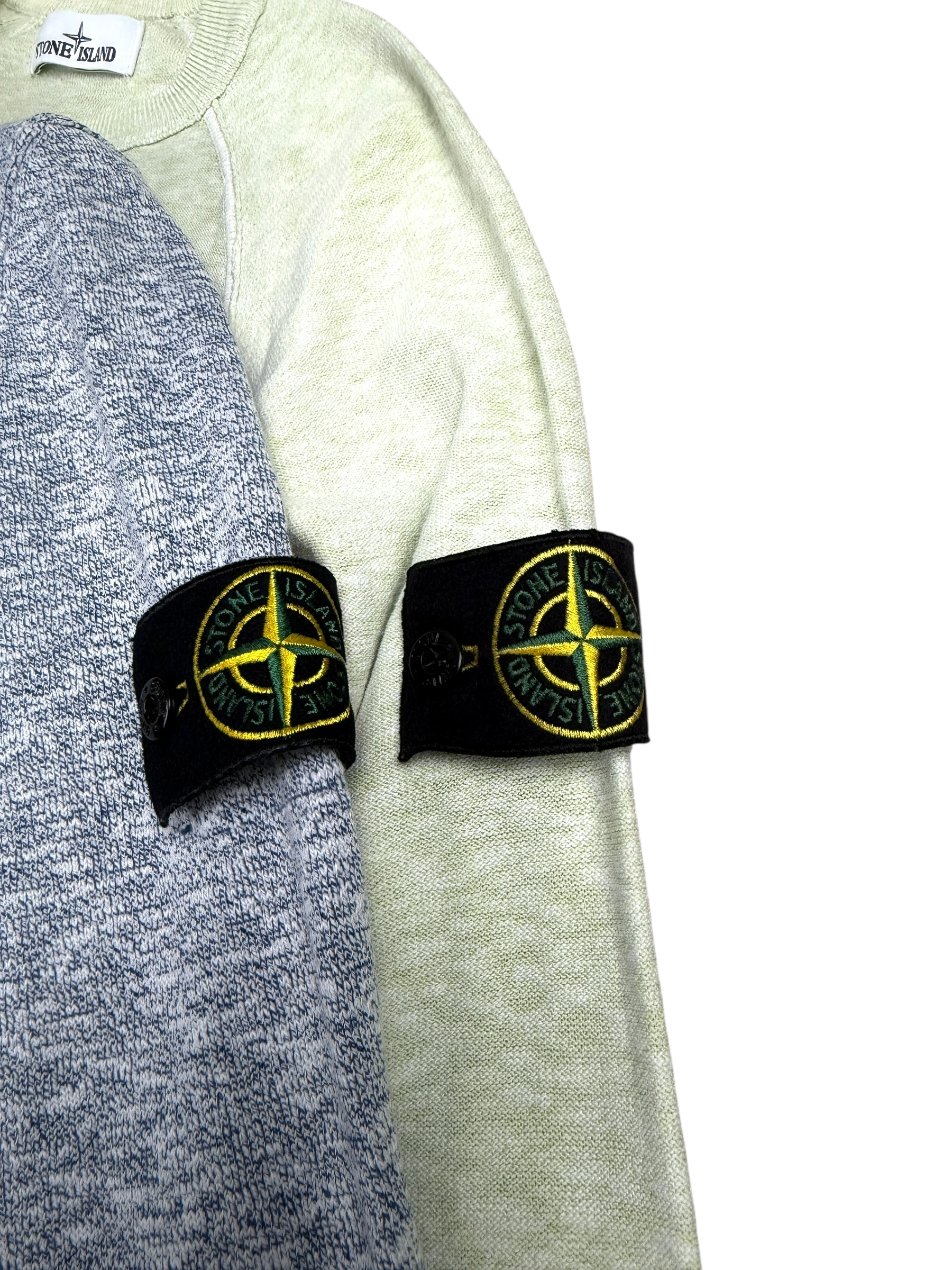 Pull Stone Island vert pastel taille M - Logo et étiquette