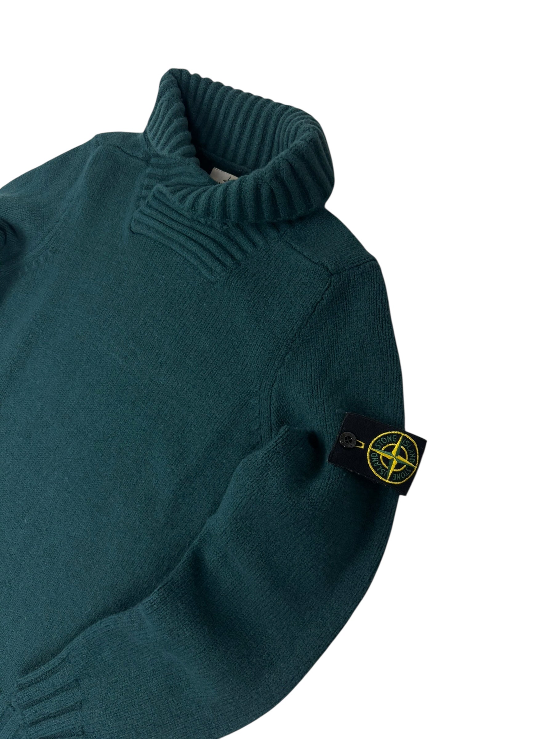 Pull Stone Island vert pétrole taille L - Vue de dos