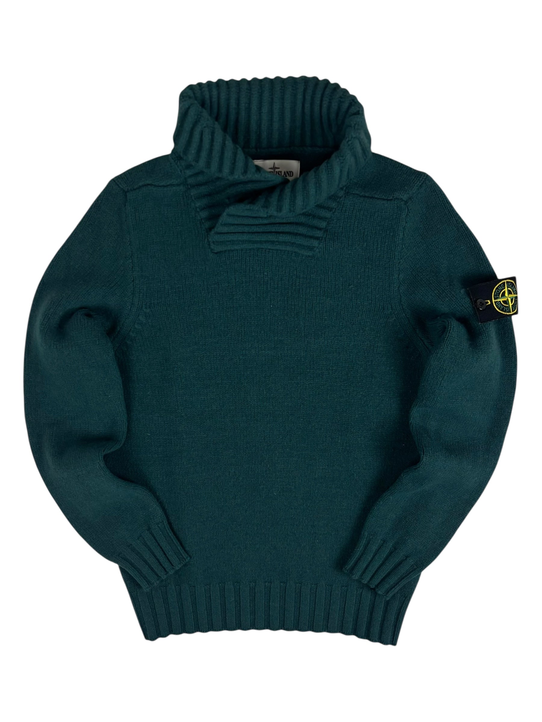 Pull Stone Island vert pétrole taille L - Vue de face
