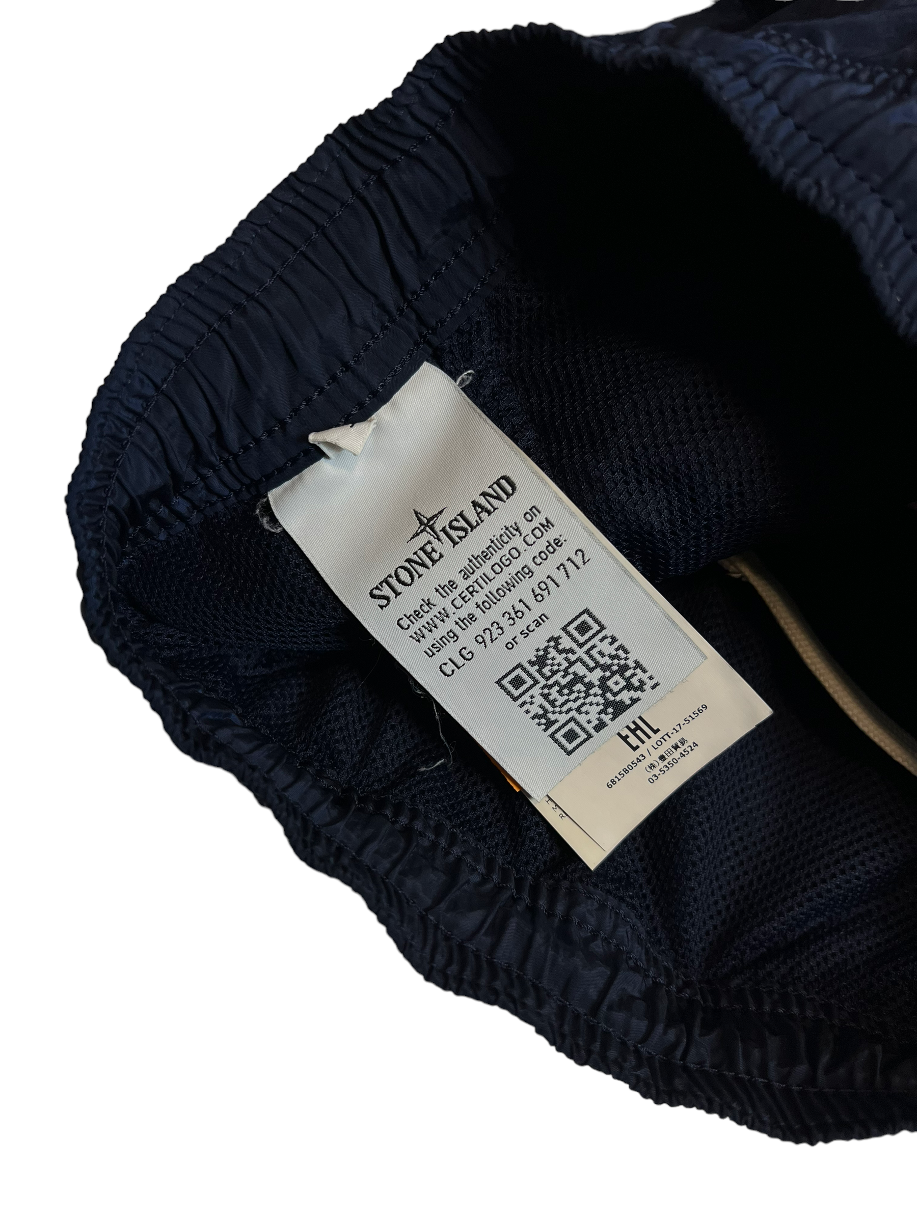 Short Stone Island bleu taille M - Détail