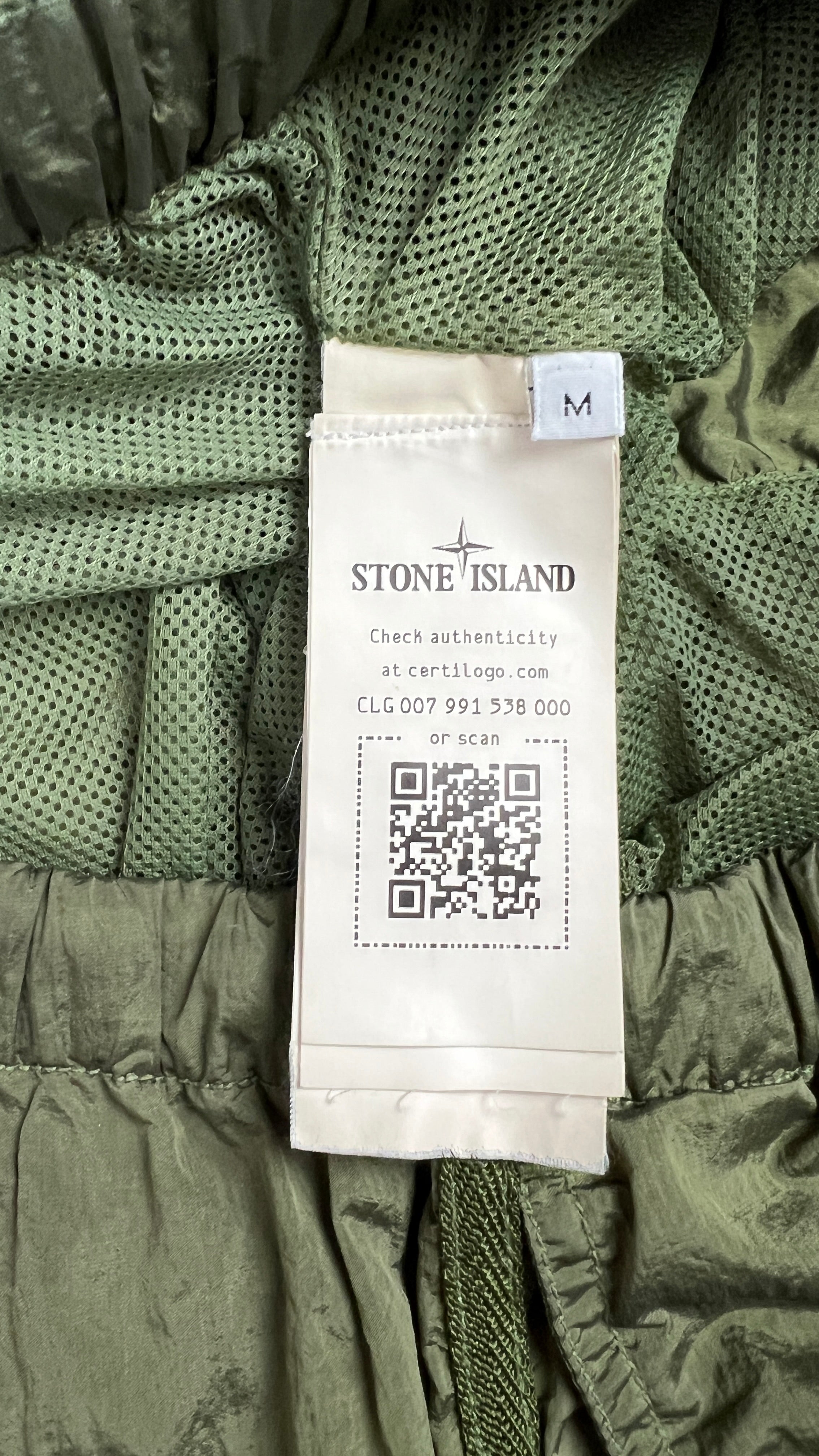 Short de bain Stone Island kaki taille M, détail matière — vue 5