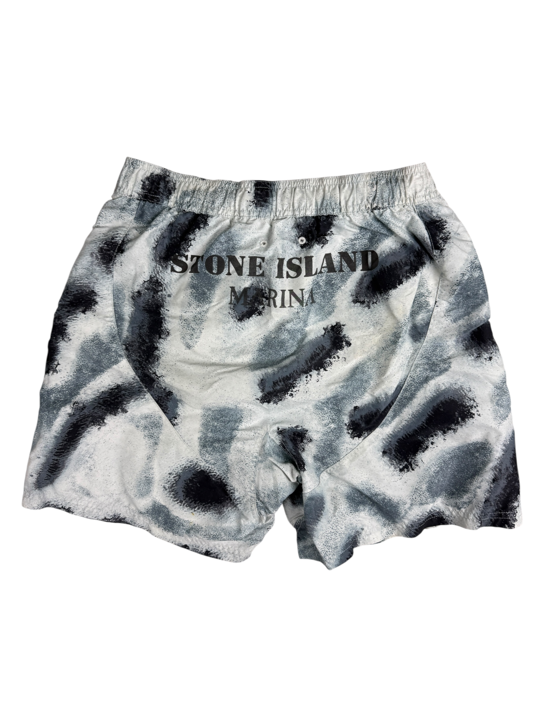 Short Stone Island gris / blanc taille S - Vue de face
