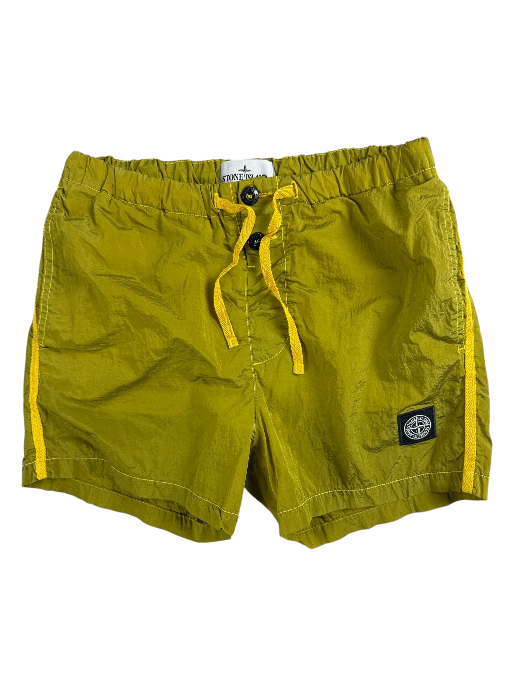 Short Stone Island jaune métallisé taille S - Vue de face