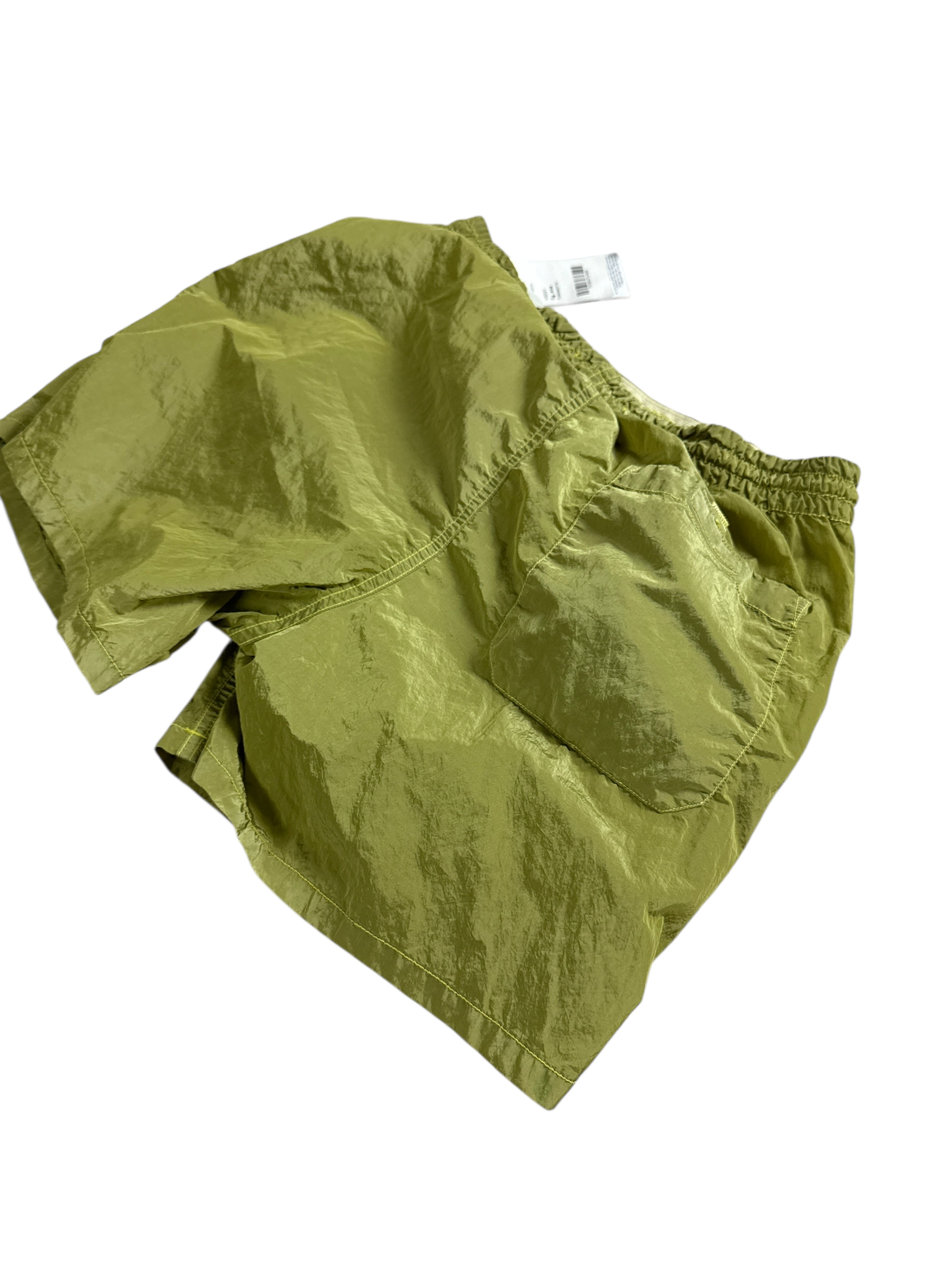 Short Stone Island vert métallisé taille XS - Détail