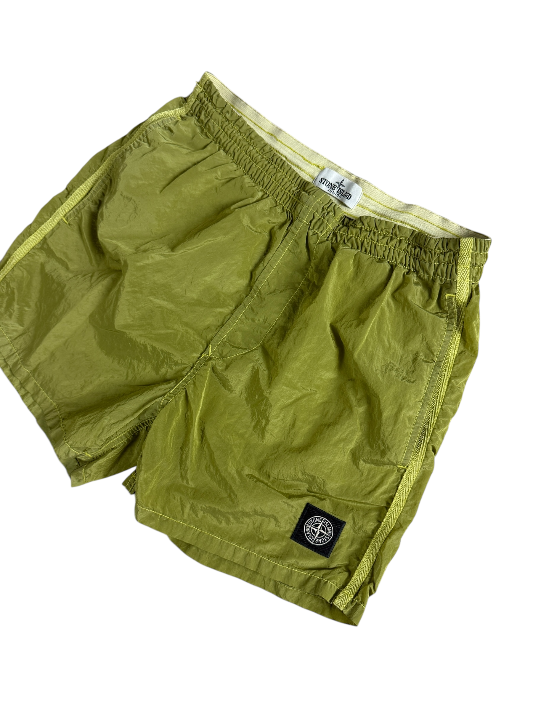 Short Stone Island vert métallisé taille XS - Vue de dos