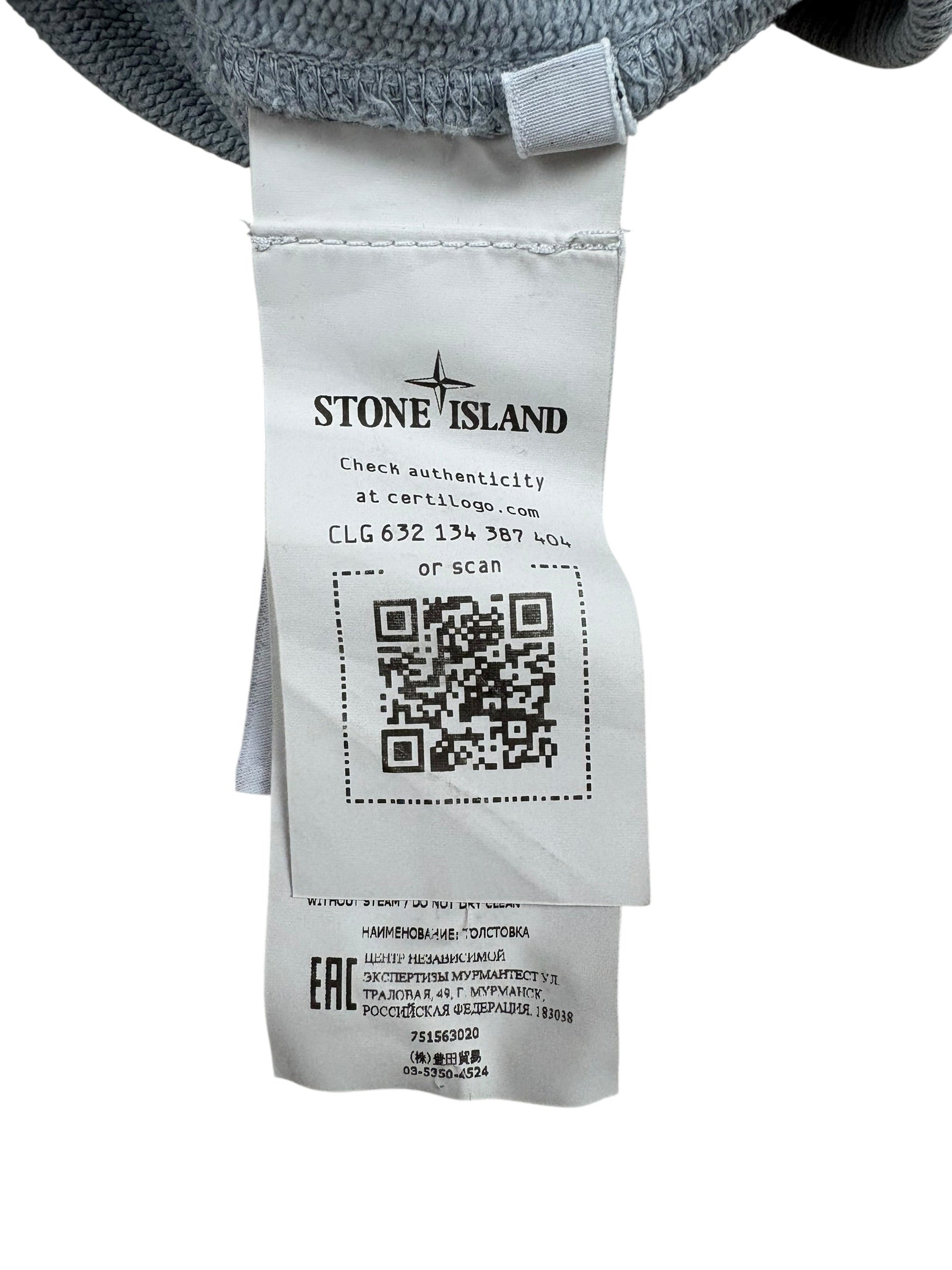 Sweat Stone Island bleu taille M - Logo et étiquette