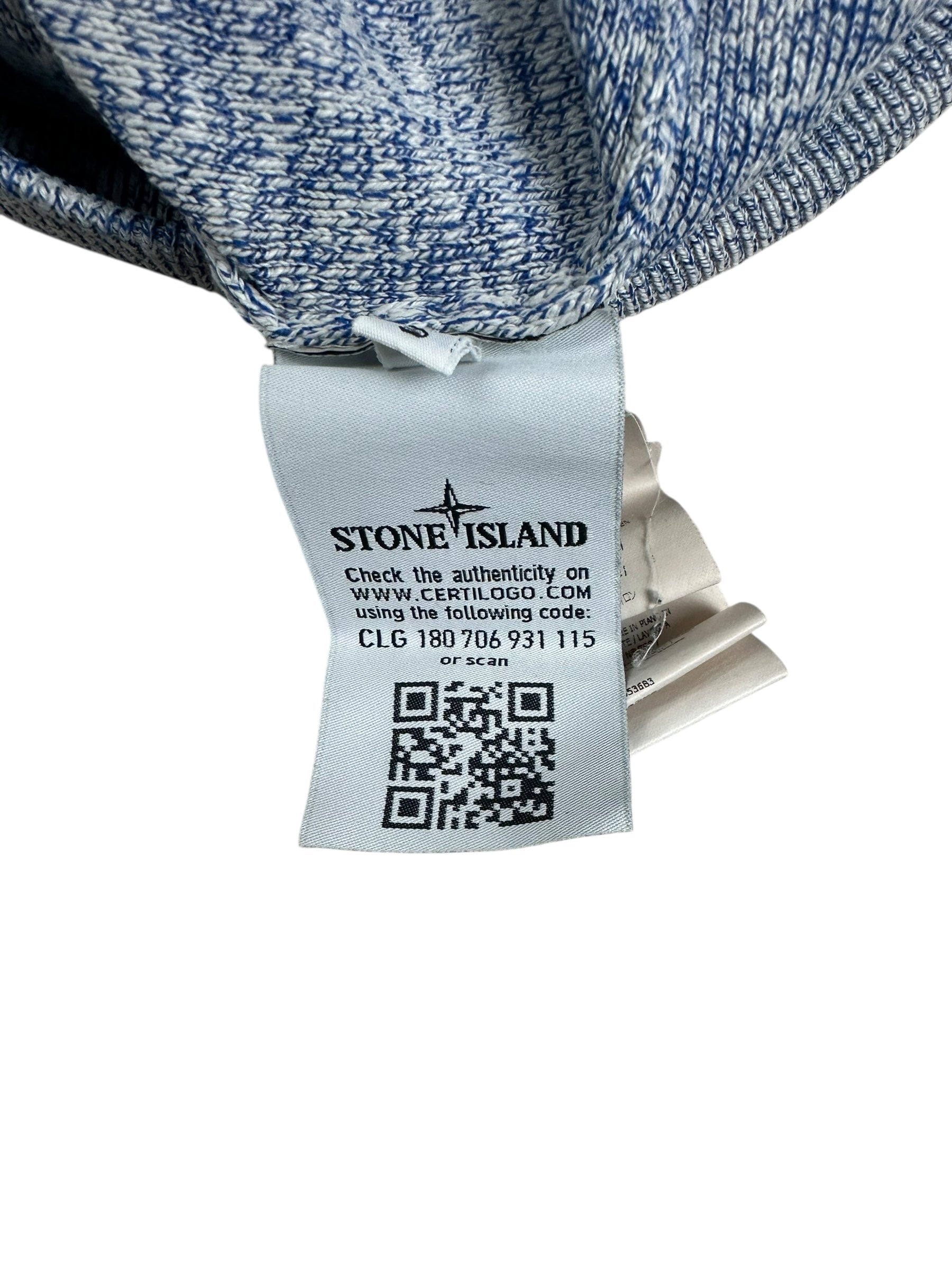 Sweat Stone Island bleu taille S - Détail