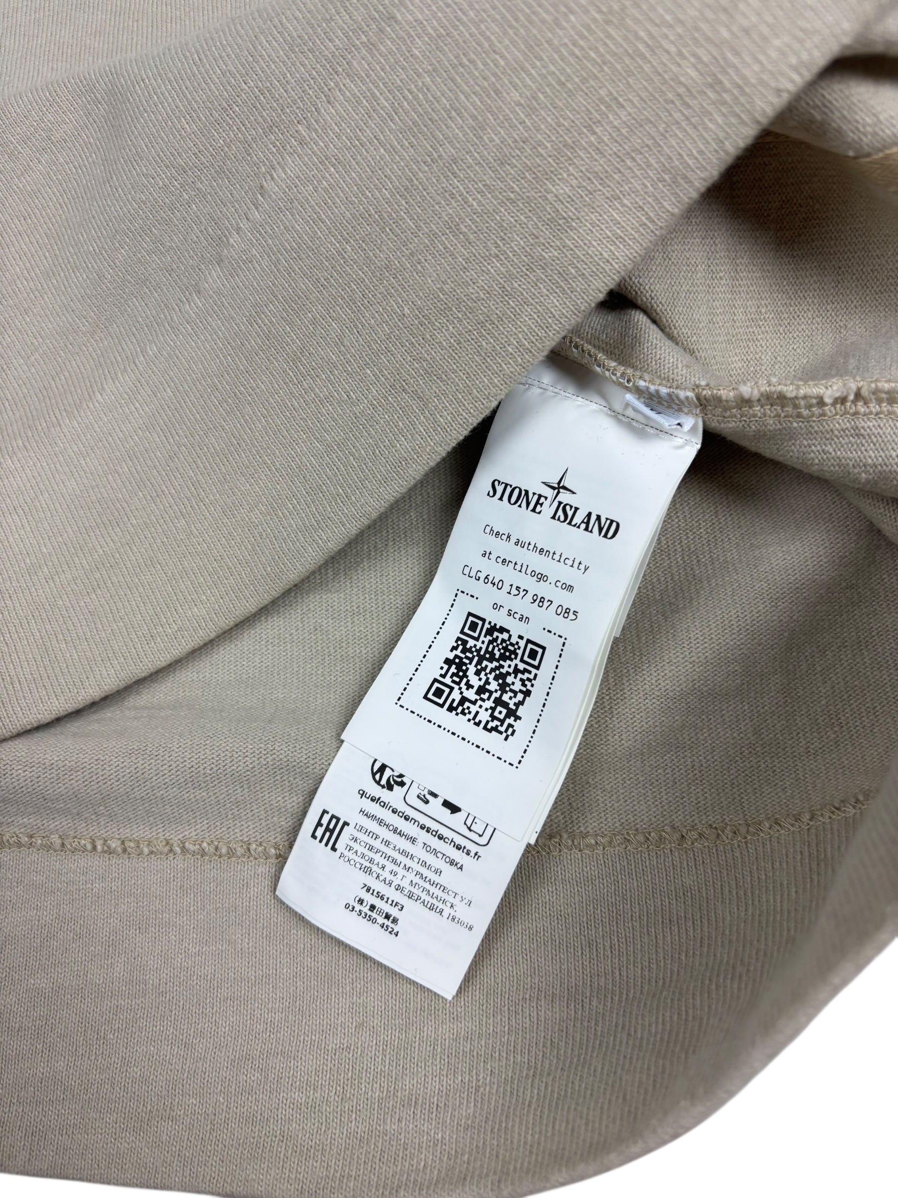 Sweat Stone Island crème taille M - Détail