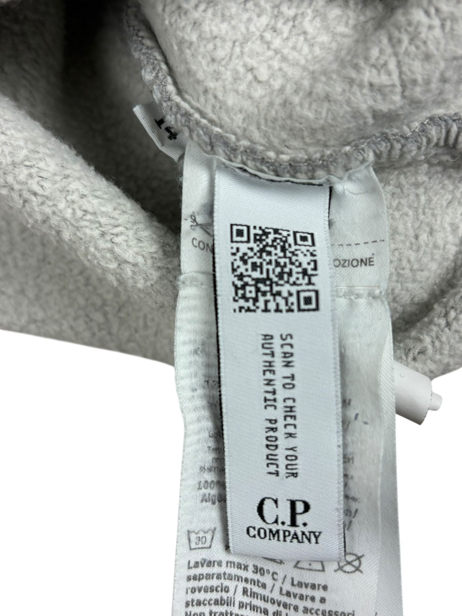 Sweat Stone Island gris taille 14 ans - Logo et étiquette