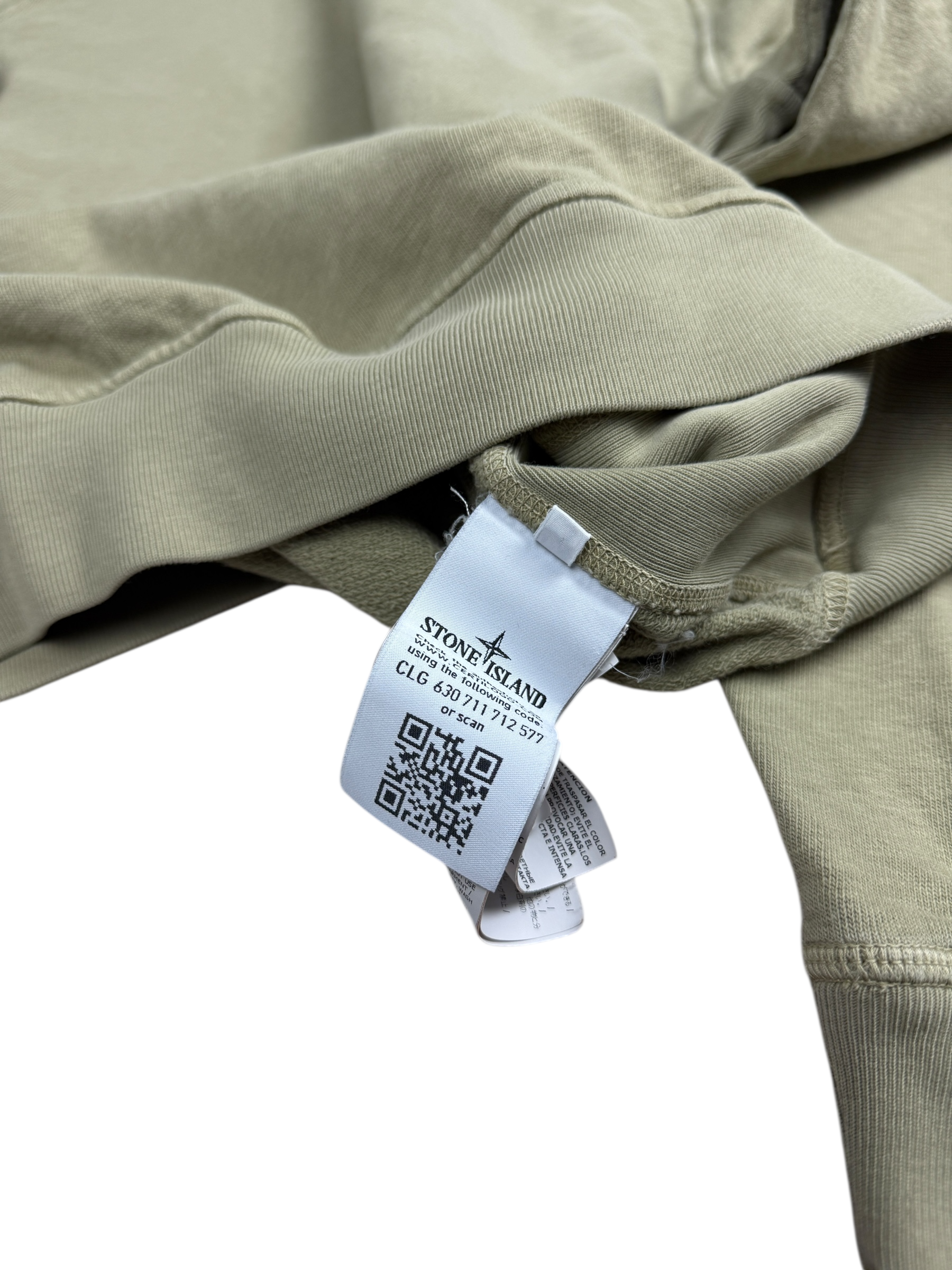 Sweat Stone Island kaki taille M - Détail