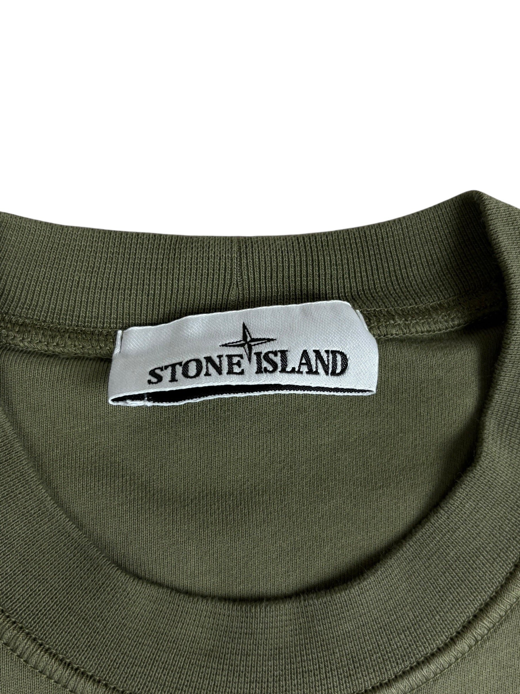 Sweat Stone Island kaki taille S - Logo et étiquette