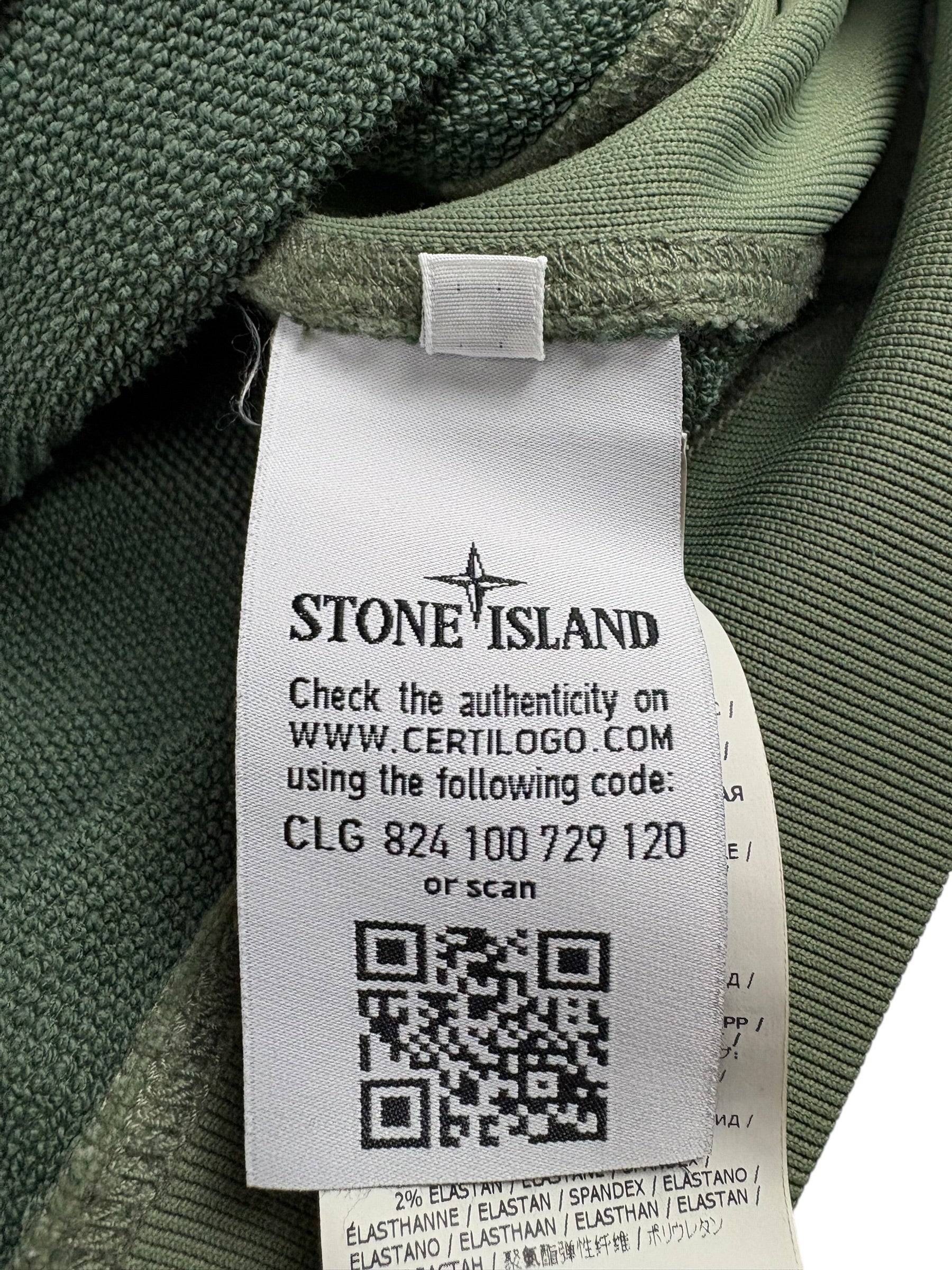 Sweat Stone Island kaki taille XL - Logo et étiquette