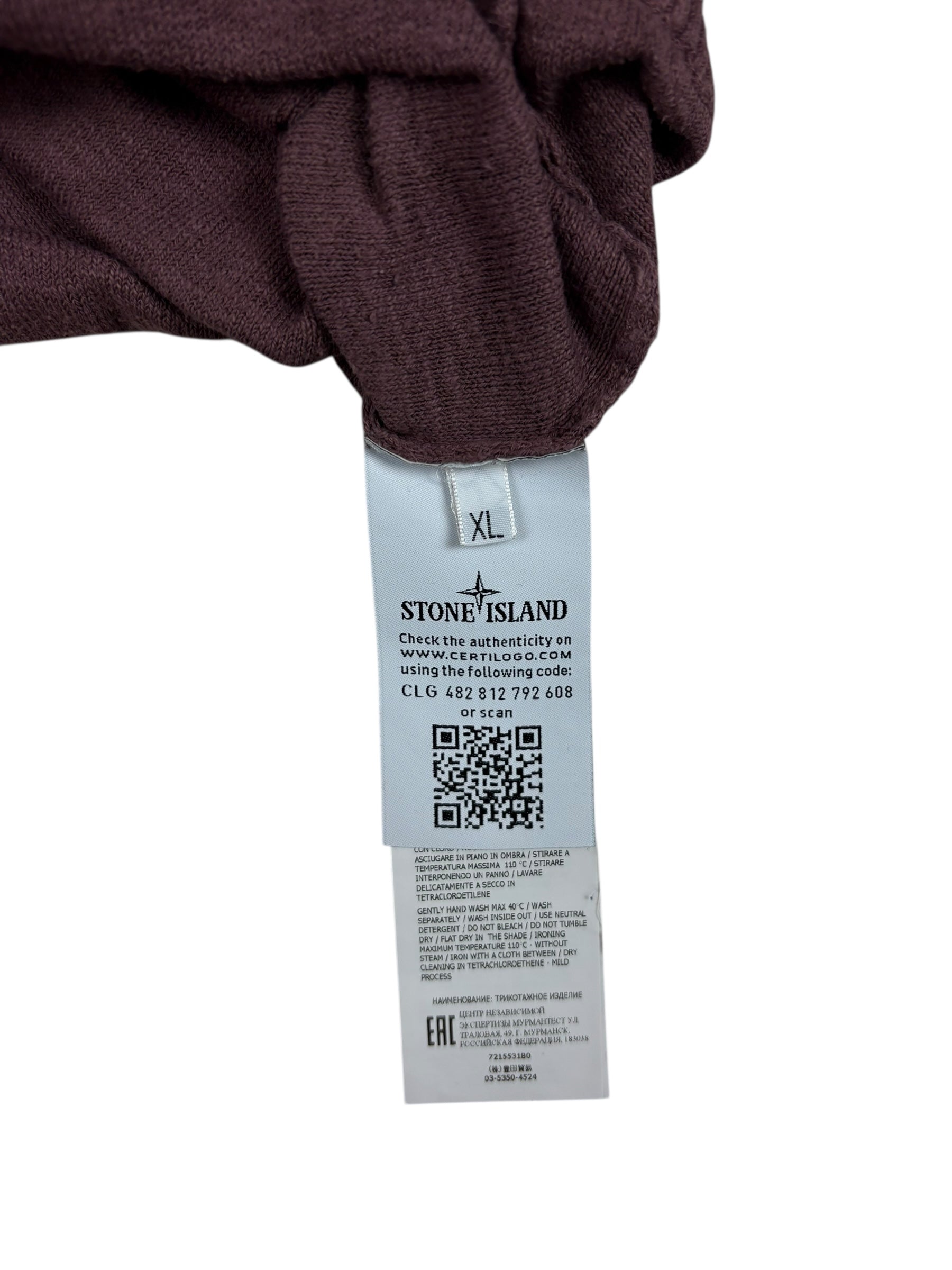 Sweat Stone Island rose taille XL - Détail